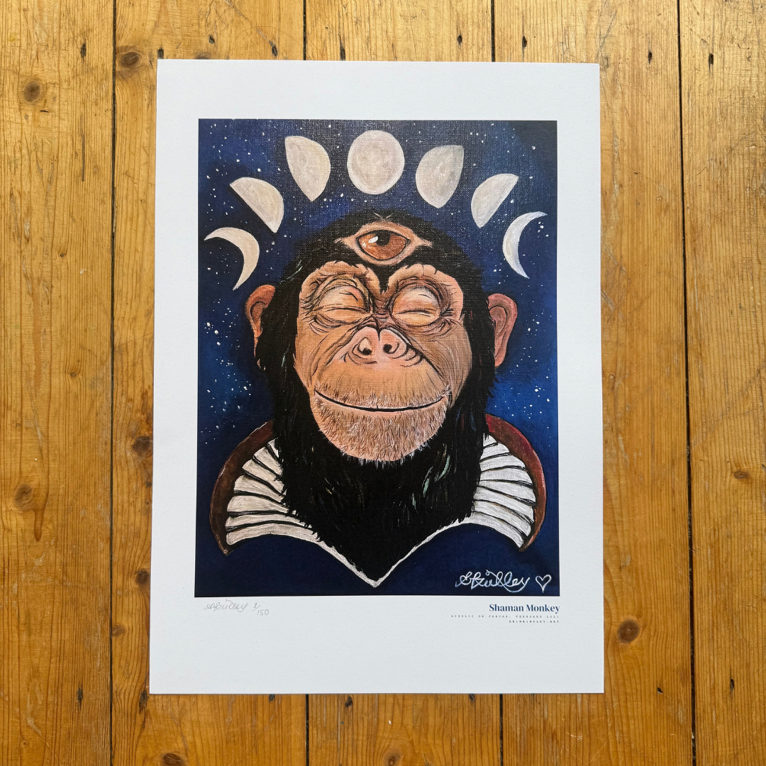 A3 Art Print | Shaman Monkey by Erin Kirtley