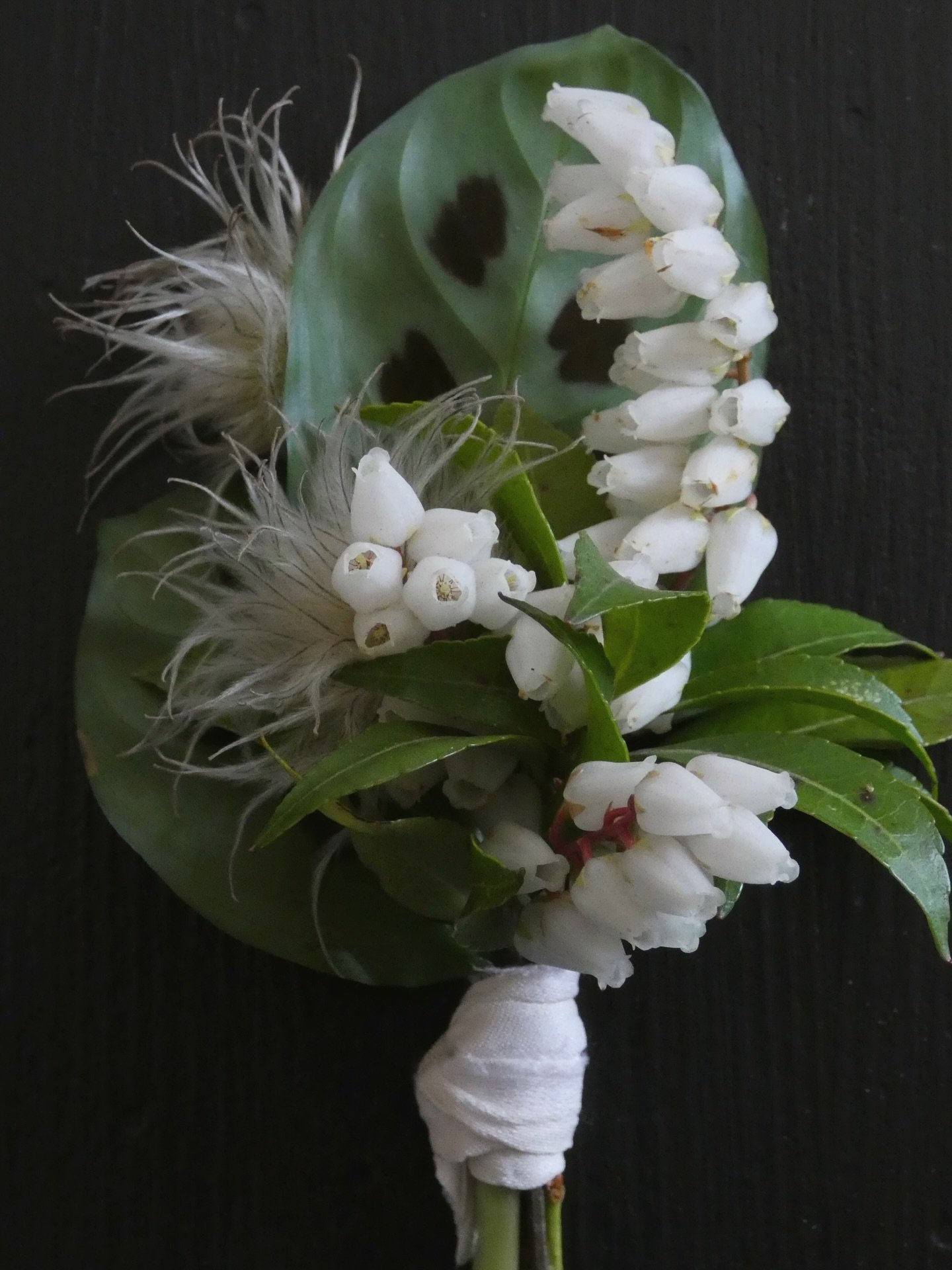 Moss &amp; Fern as a boutonni&egrave;re,
texture 
detail
visual interest 

While boutonni&egrave;res are probably not my most favorite,(least favorite wrist corsages, not on any of my lists whatsoever) this one was an exception.