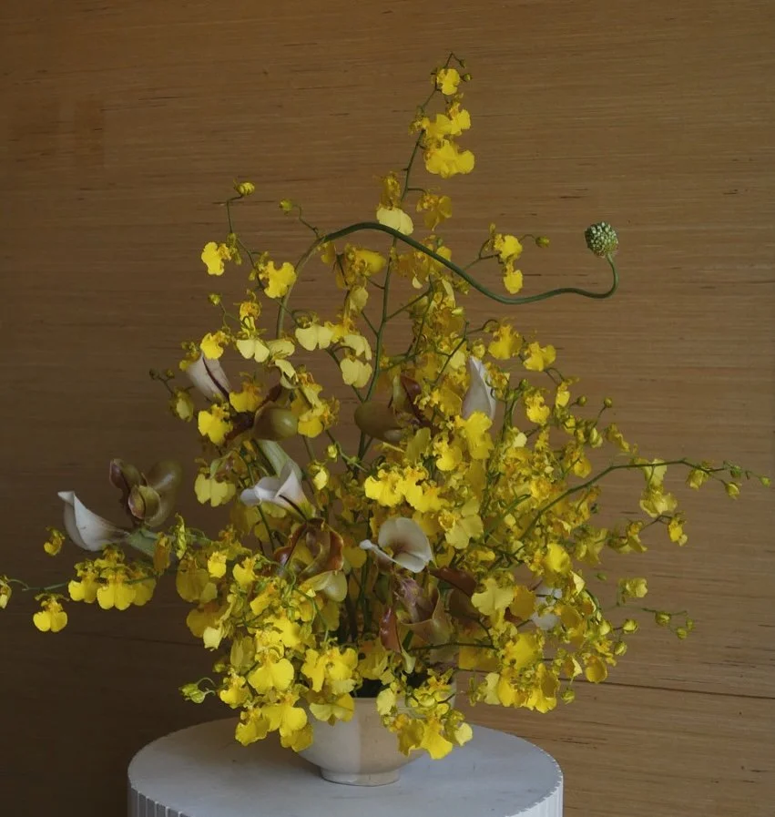 Floral design with small yellow flowers