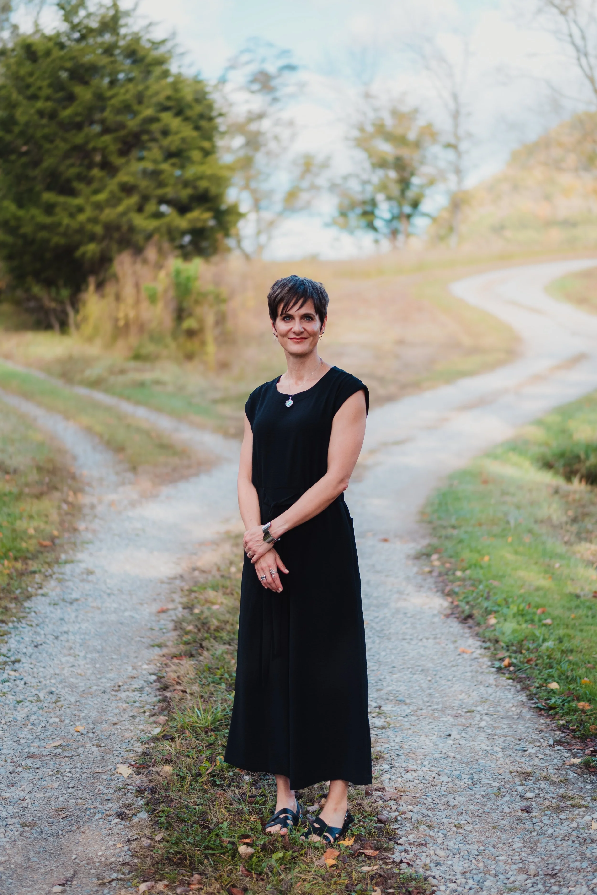 Cornelia Scott standing on the property where EMDR Intensives take place.