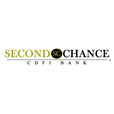 Logo for Second Chance CDFI Bank with gold, black, and white color scheme.