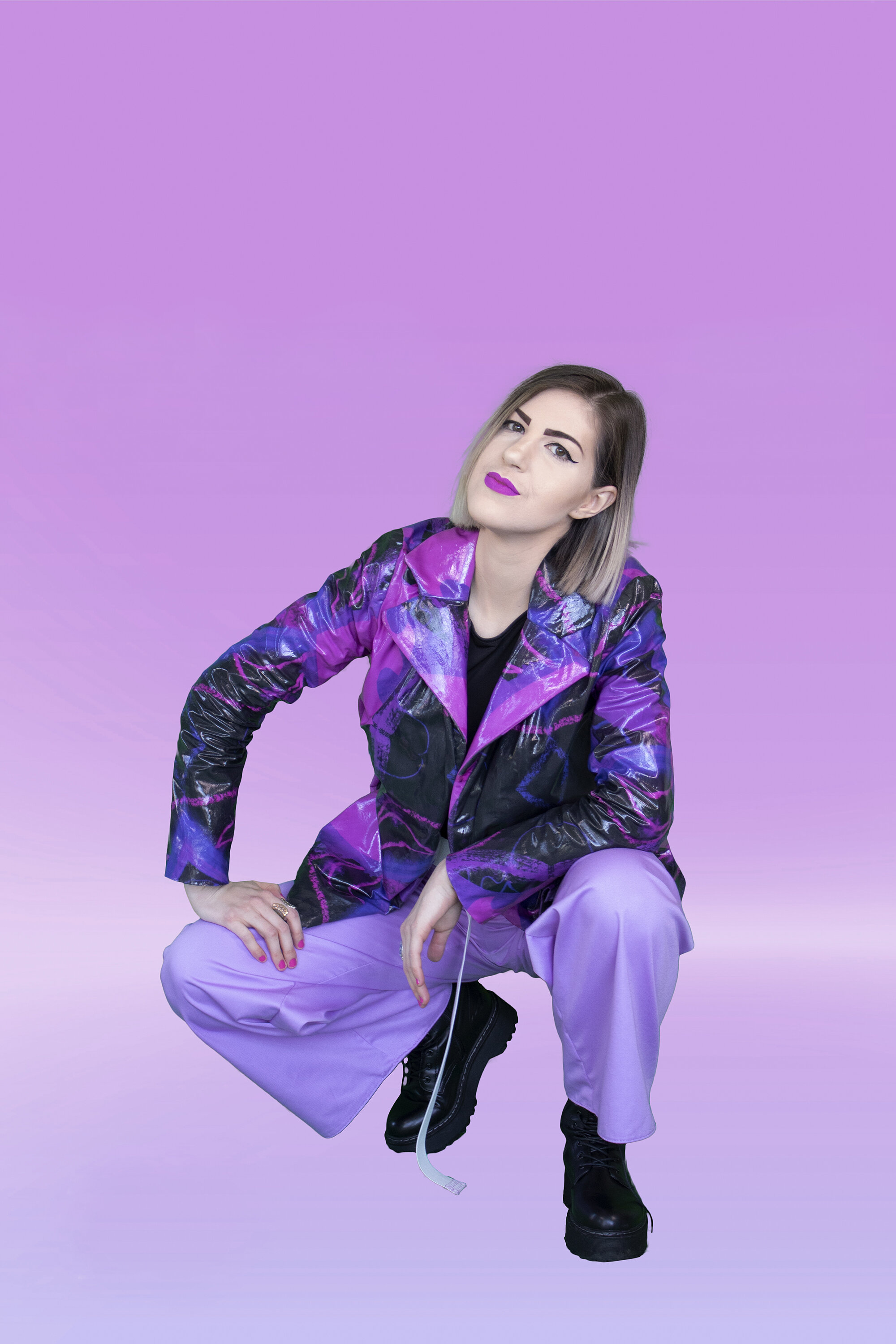 Supernova by Nicole Melnicky, 20 x 12", Garment Constructed from Digital Textile on Cotton Sateen, Painted with Fabric Gloss, 2021.