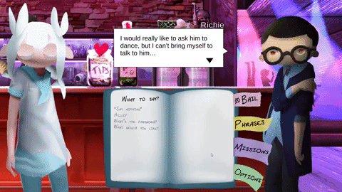 The player interacting with the notebook.