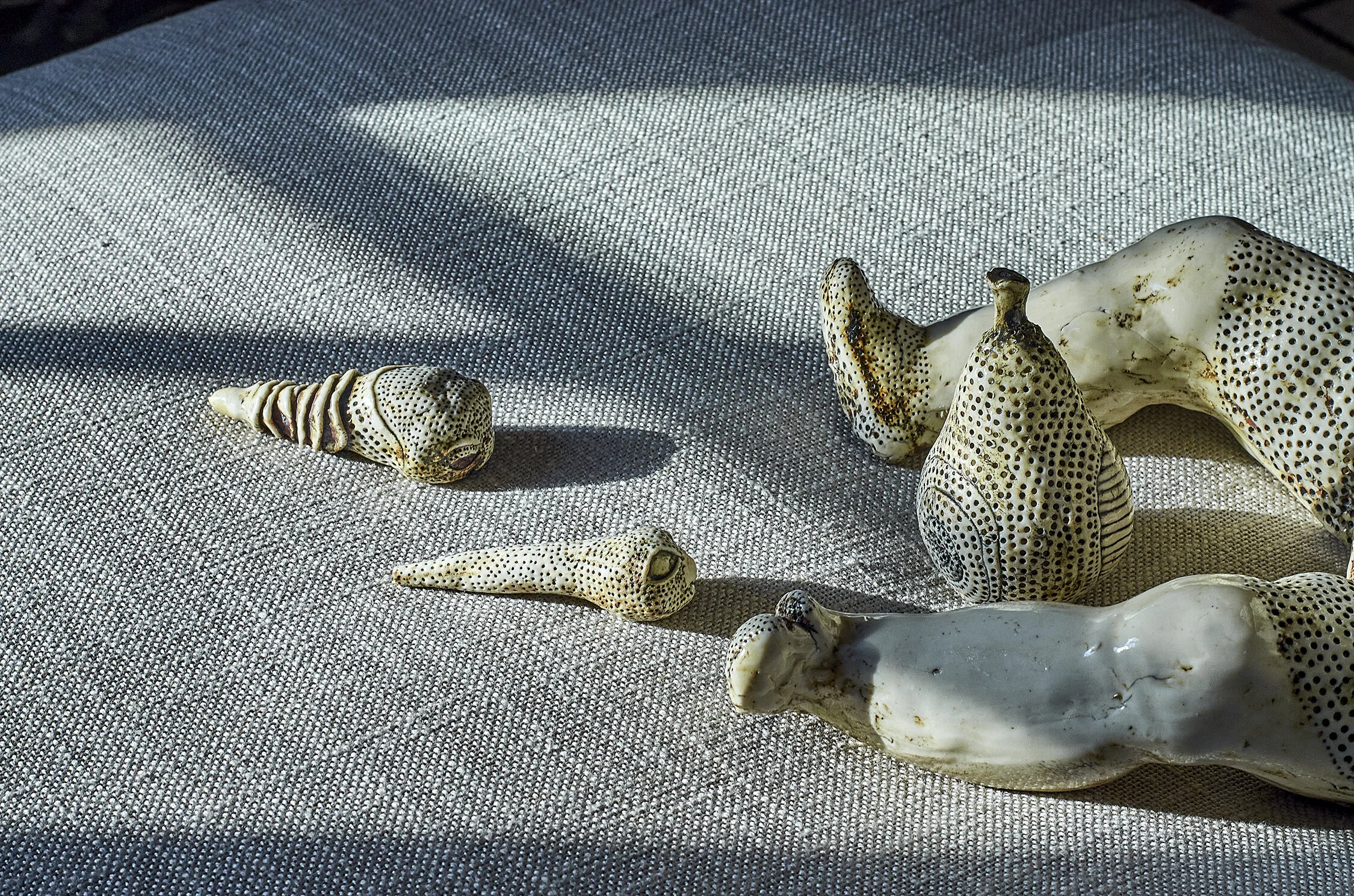 Michele Oka Doner Pear and Worms Sculptures circa 1960s
