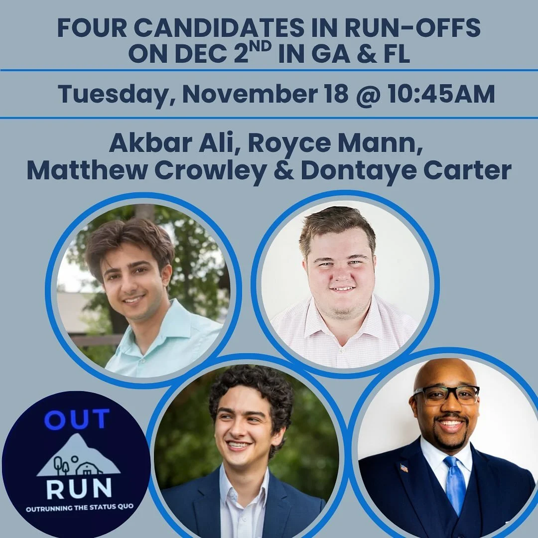 Tuesday morning postcard and conversation beginning at 9:30am

&bull;10:45PM: Paolo Cremidis, The Outrun Coalition @paoloandpolitics will join us with:

&bull;Akbar Ali, Georgia State House District 106 @for.akbarali 
&bull;Royce Mann, Metro Atlanta 