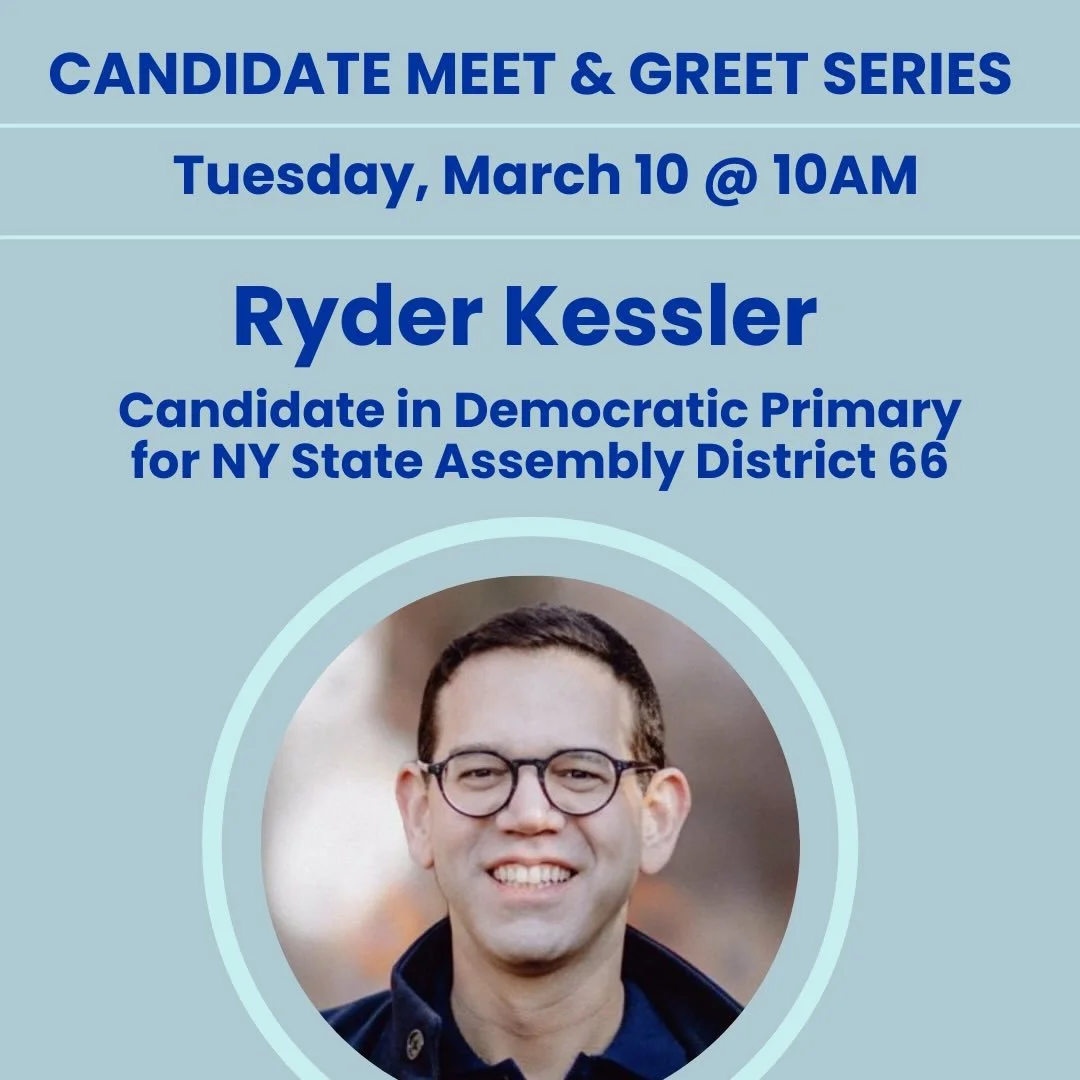 📣Two Speaker Tuesday! Join for postcarding beginning at 9:30am.

&bull;10AM: Ryder Kessler
Candidate in Democratic Primary for NY State Assembly (AD-66) @ryderfornewyork 

&bull;11AM: Steve Wanczyk, Executive Director, Protect Our Election

As a loc