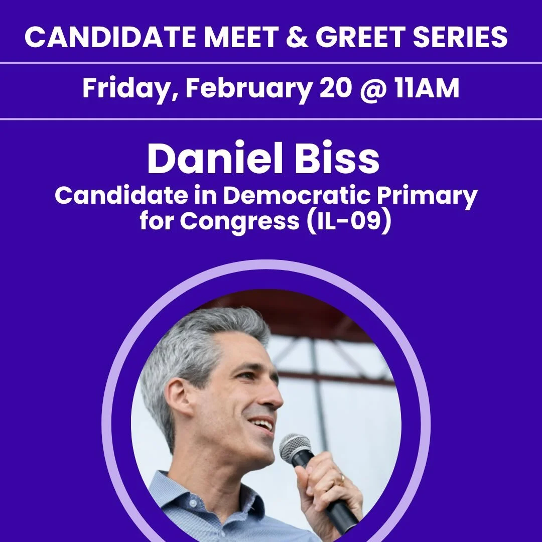 ✨JUST ADDED✨

11AM: We Welcome Daniel Biss, 
Candidate in Democratic Primary for Congress (IL-09) @daniel.biss 

Daniel Biss is a community activist, former Illinois state senator and representative, and current mayor of Evanston. He served eight yea