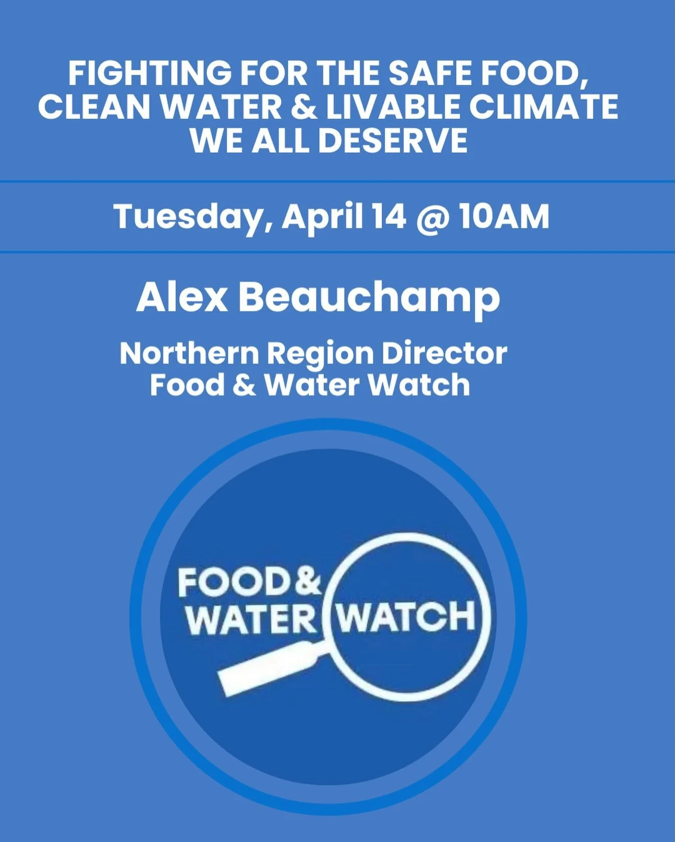 📣Two Speaker Tuesday! Join for postcarding beginning at 9:30am.

&bull;10AM: Alex Beauchamp, Northern Region Director, Food &amp; Water Watch @foodandwaterwatch @fwwnewyork @beauchampalex 

&bull;11AM: Dr. Debra Shushan 
Middle East Expert &amp; 
Au