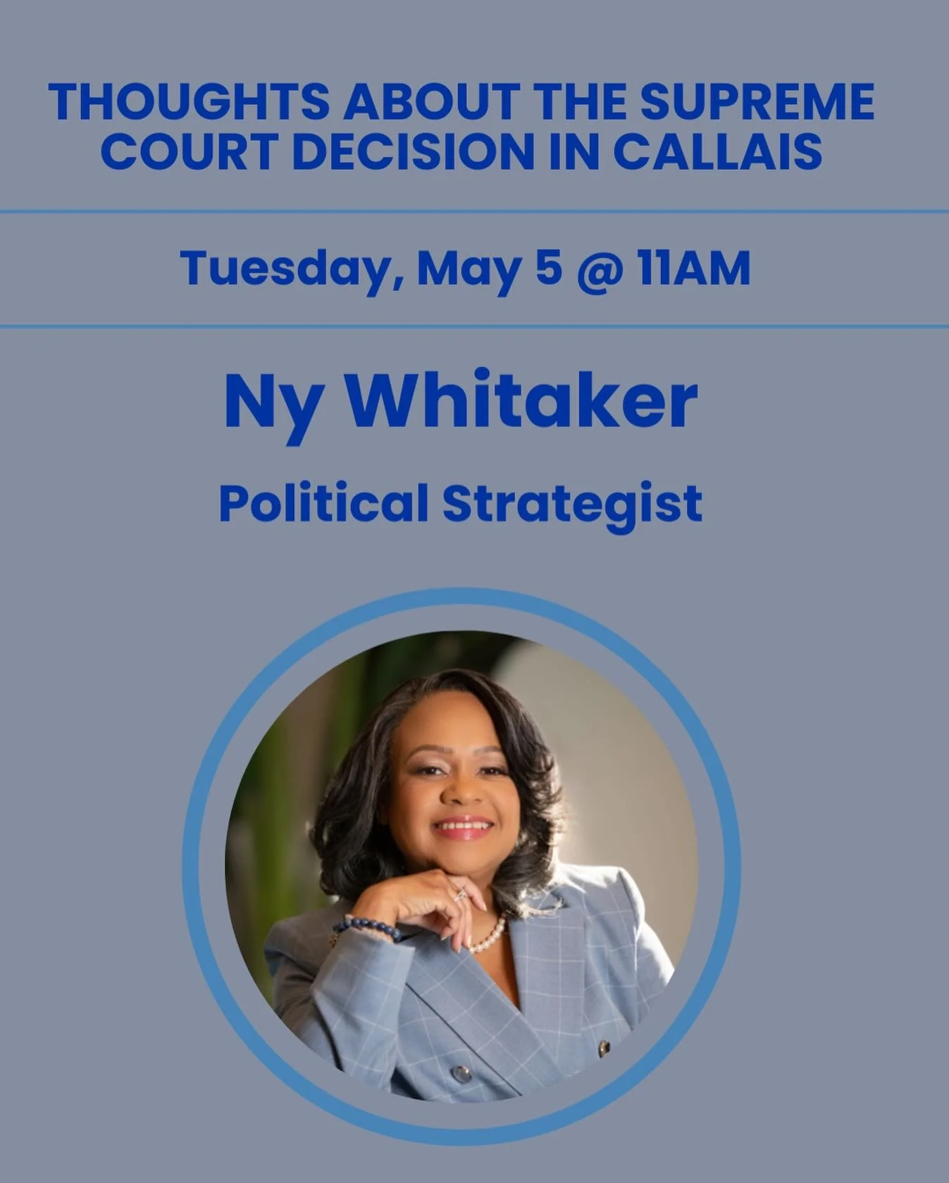Two guests this Tuesday morning! Join us for postcarding beginning at 9:30 am. 

&bull;10AM: Margie Stein, Founder 
Blue Florida&rsquo;s Project 140 

&bull;11AM: Ny Whitaker, Political Strategist @eventsbyny 

Ny is an executive advisor, CEO, NYU pr