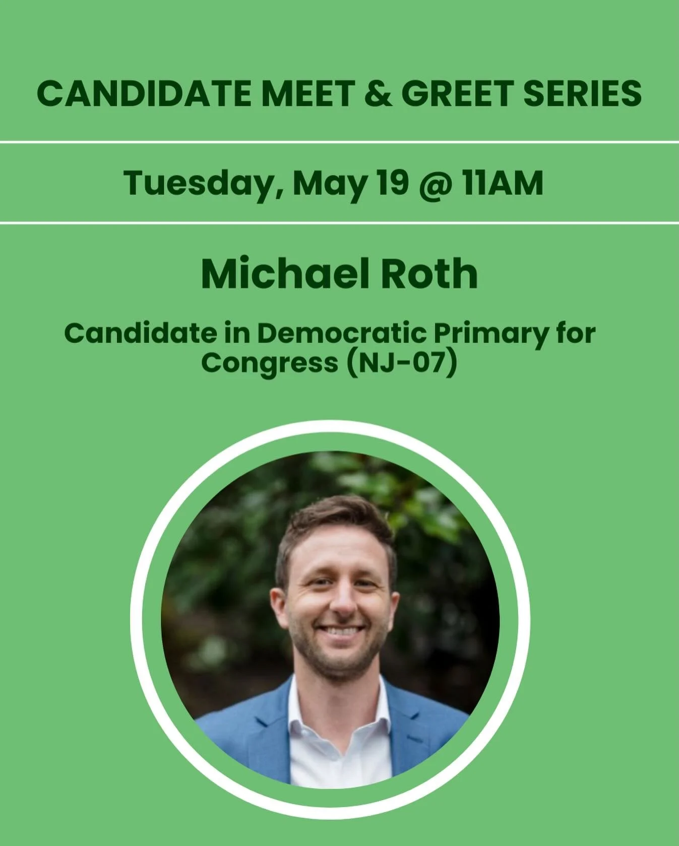 Two guests this Tuesday morning! Join us for postcarding beginning at 9:30 am. 

&bull;10AM: Michael Lange 
NYC Politics Observer &amp; Author, The Narrative Wars on Substack 

&bull;11AM: Michael Roth 
Candidate in Democratic Primary for Congress (N