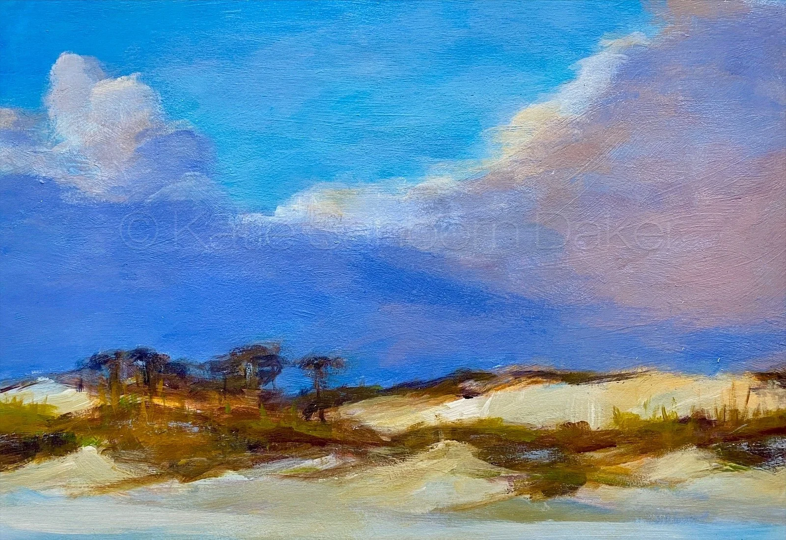 "Look Behind You", 21.5" x 14.5" Acrylic on canvas board, c. Katie Sanborn Daker