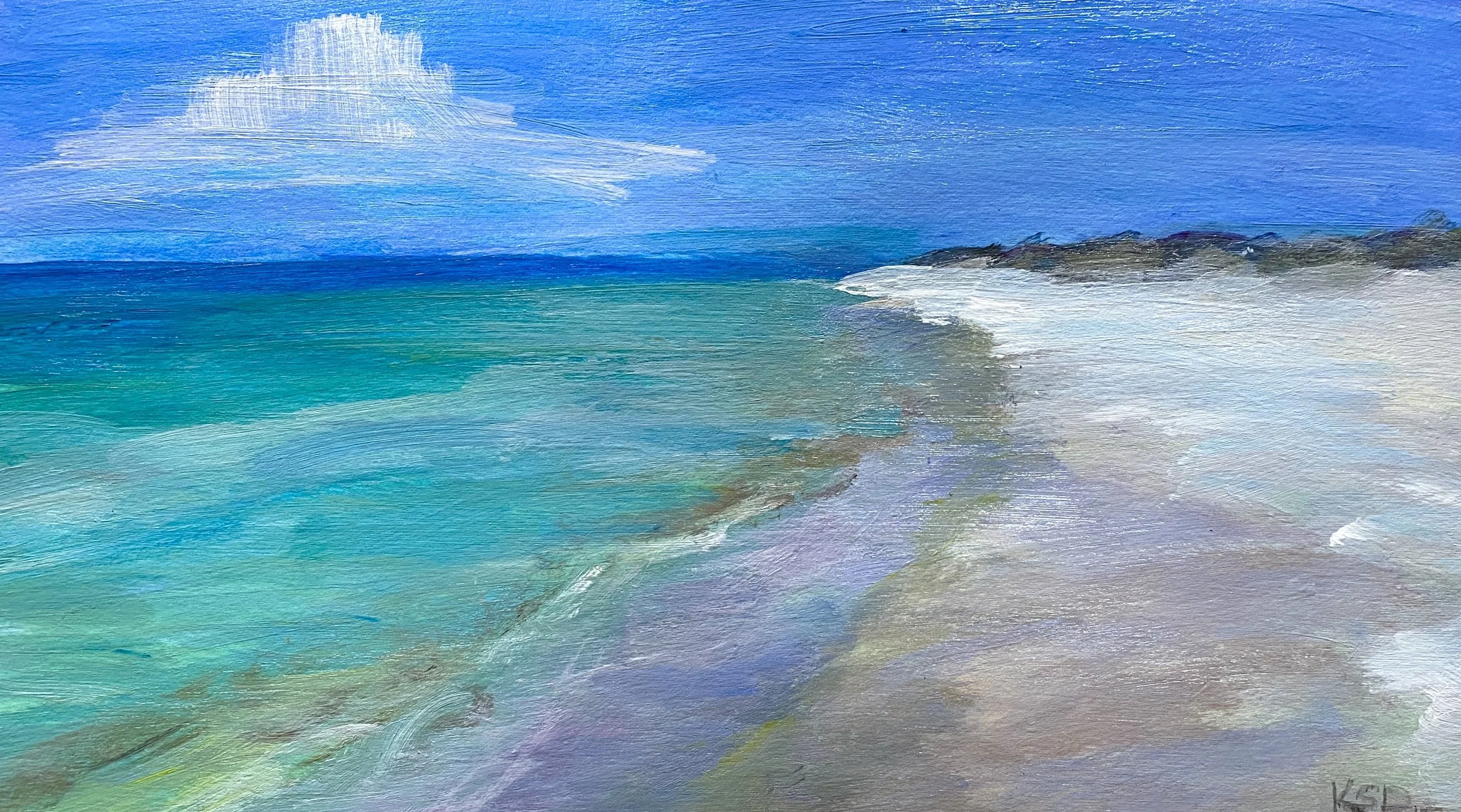 "Morning Walk": Acrylic on archival paper
