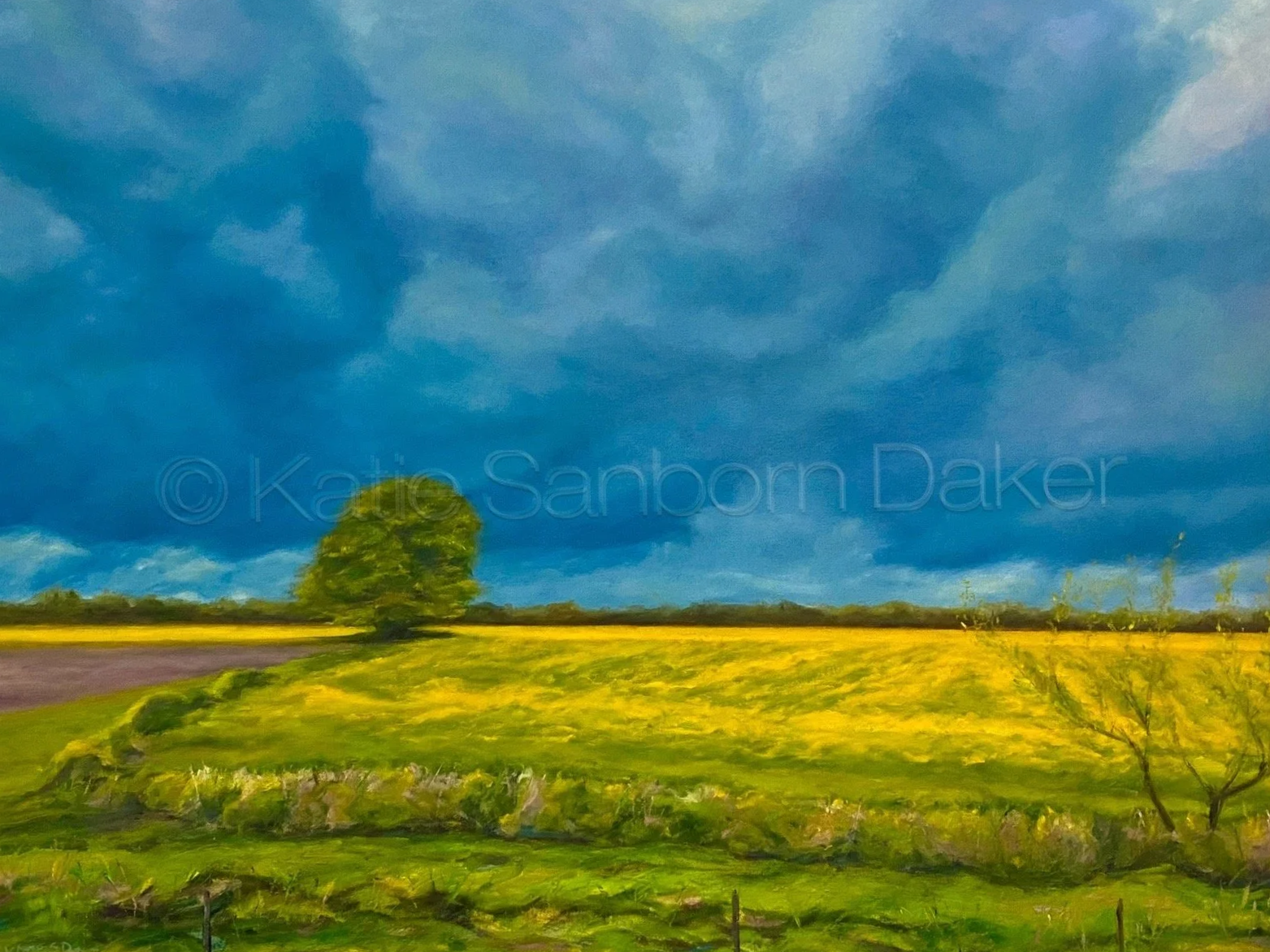 "Cotswold Storm", oil painting, 40"x30"1.5" on gallery-wrapped canvas