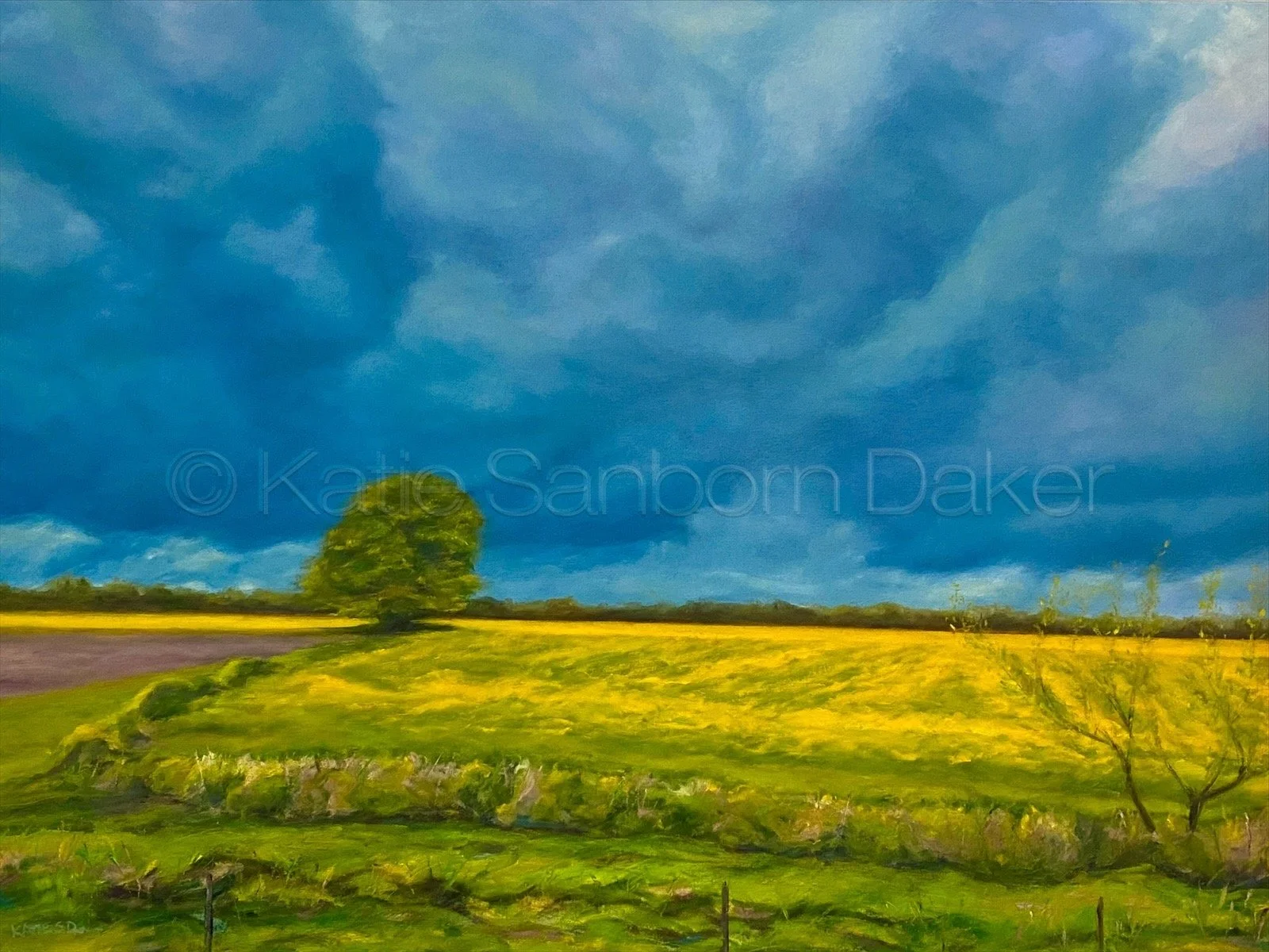 "Cotswold Storm", oil painting, 40"x30"1.5" on gallery-wrapped canvas