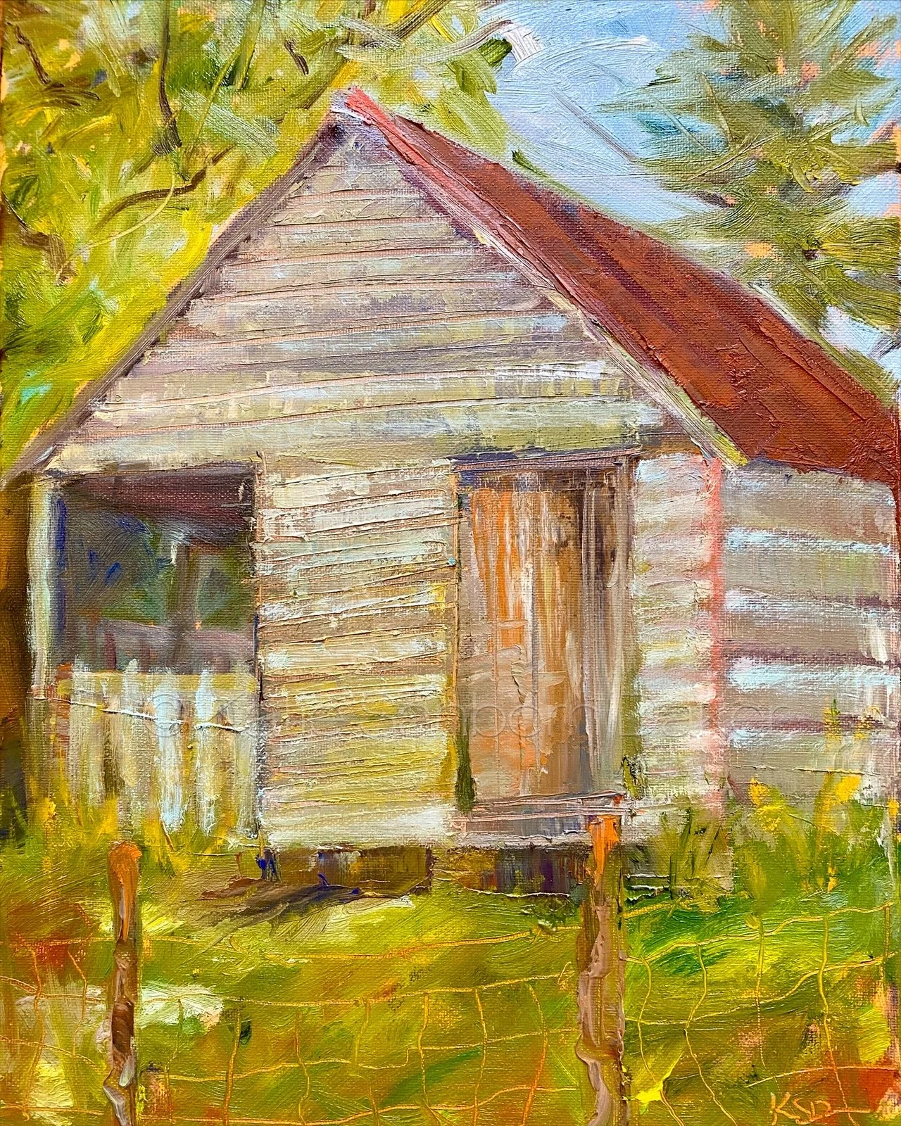 "Something in the Orange": Oil plain air painting on canvas, 11"x14"