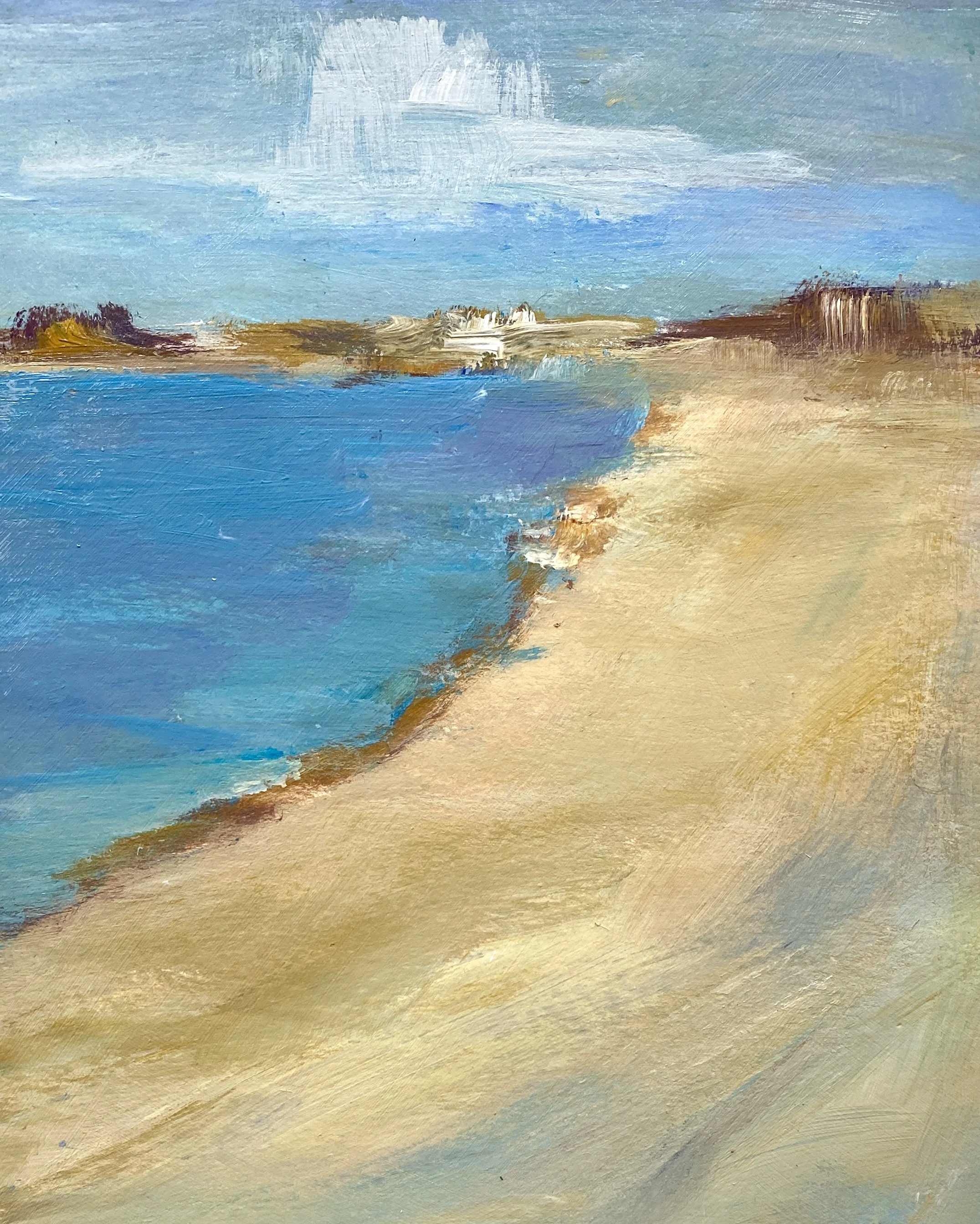 "Coastline" Study, Acrylic on paper, 8"x10"