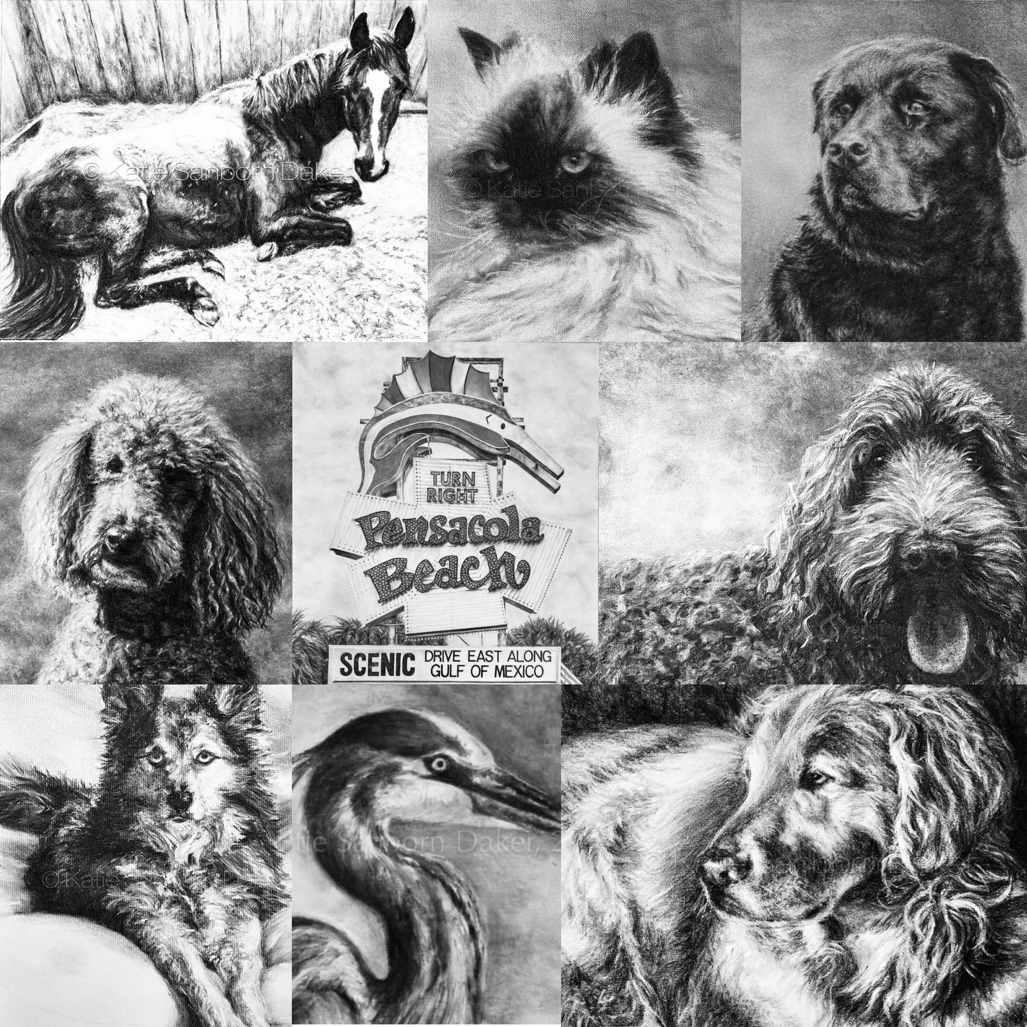 collage of charcoal commissions.jpg