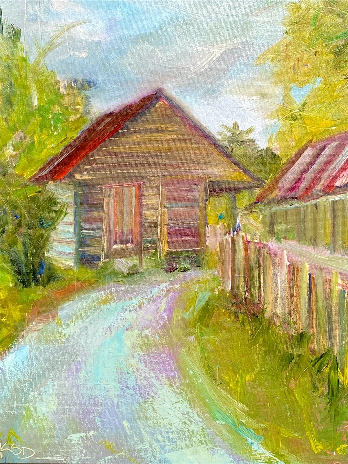 "Cool Morning":  Oil plain air painting on canvas, 11"x14"