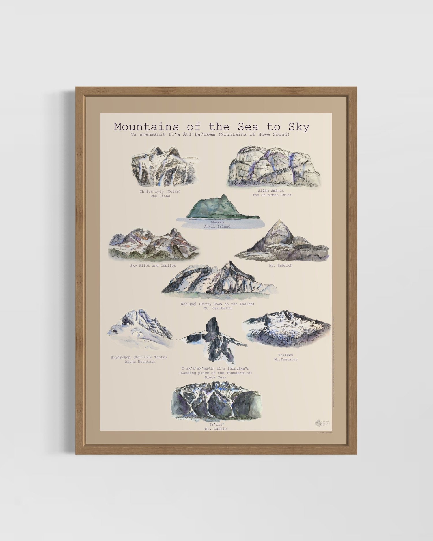 Mountains of the Sea to Sky Poster — Sarah Keller Art
