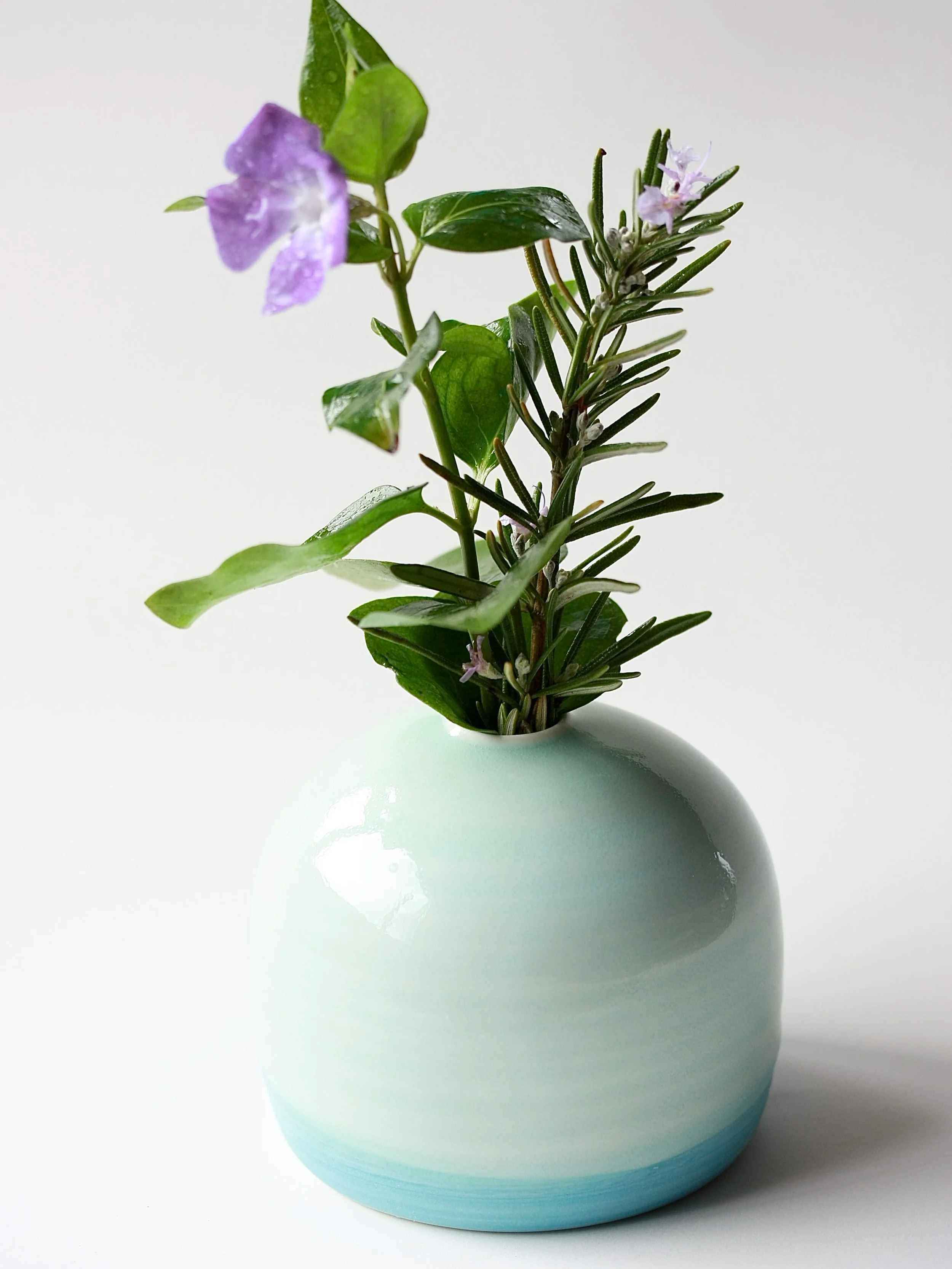 Porcelain Bud Vase, light blue