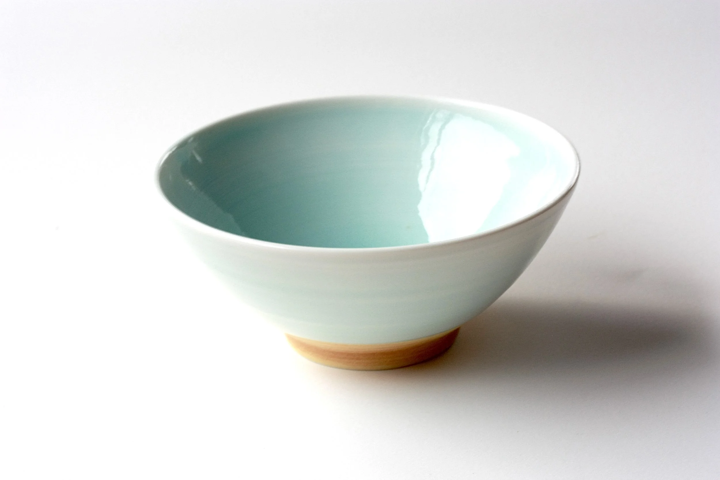 Porcelain small dip bowl, yellow ochre
