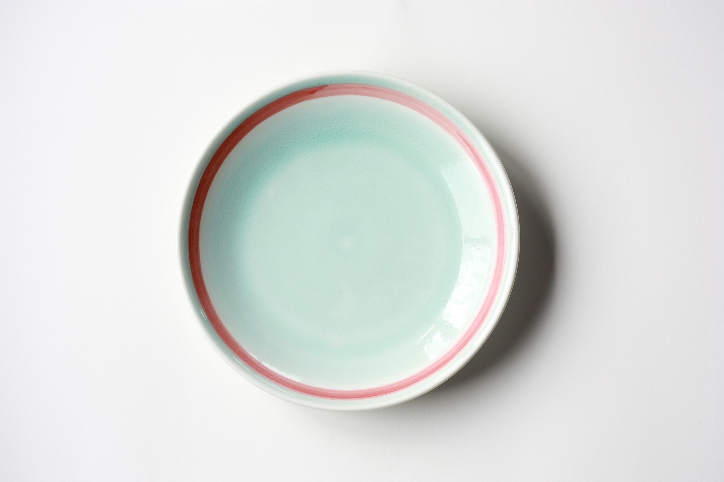 Porcelain side plate, red rim