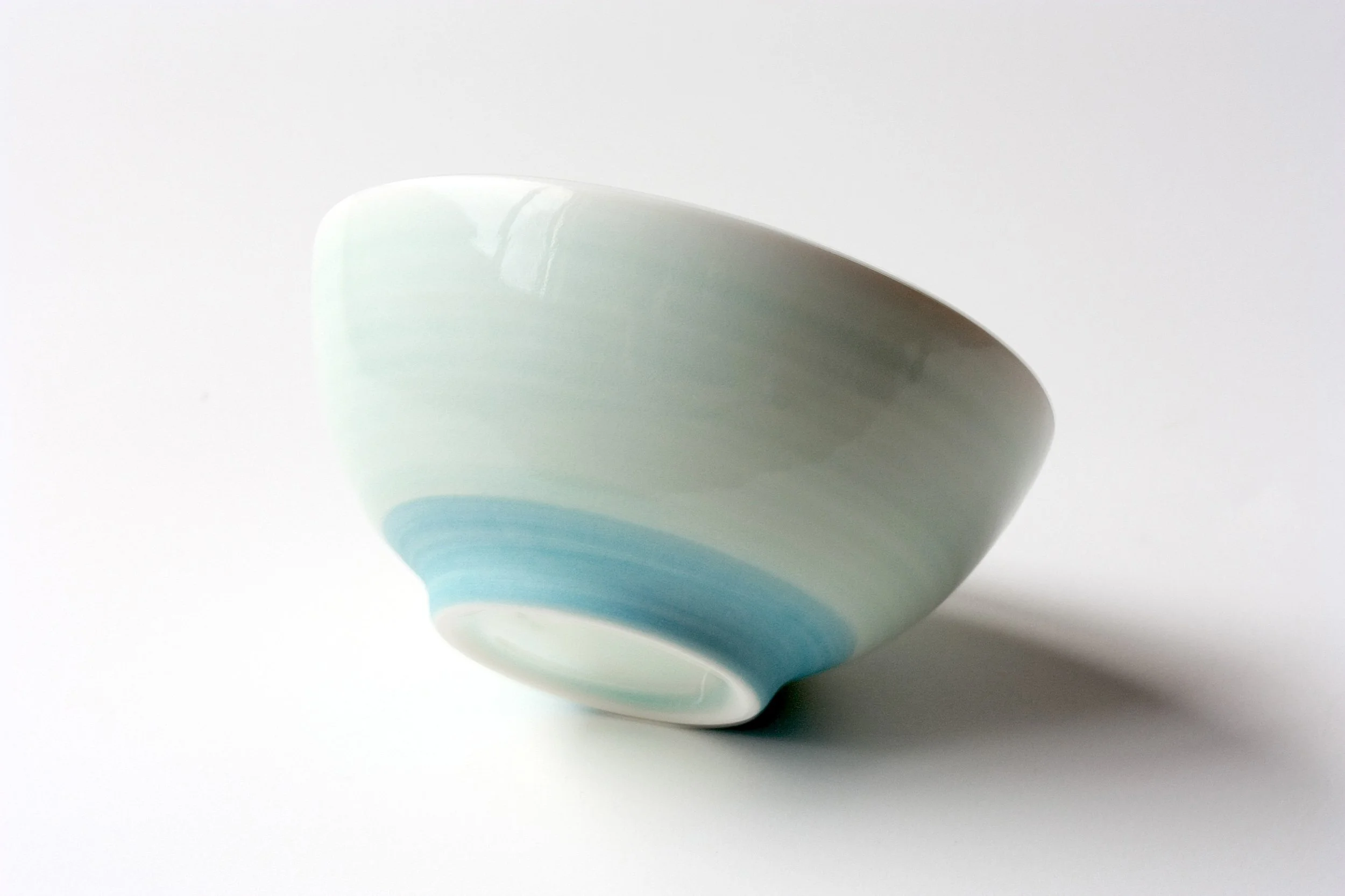 Porcelain small dip bowl, light blue