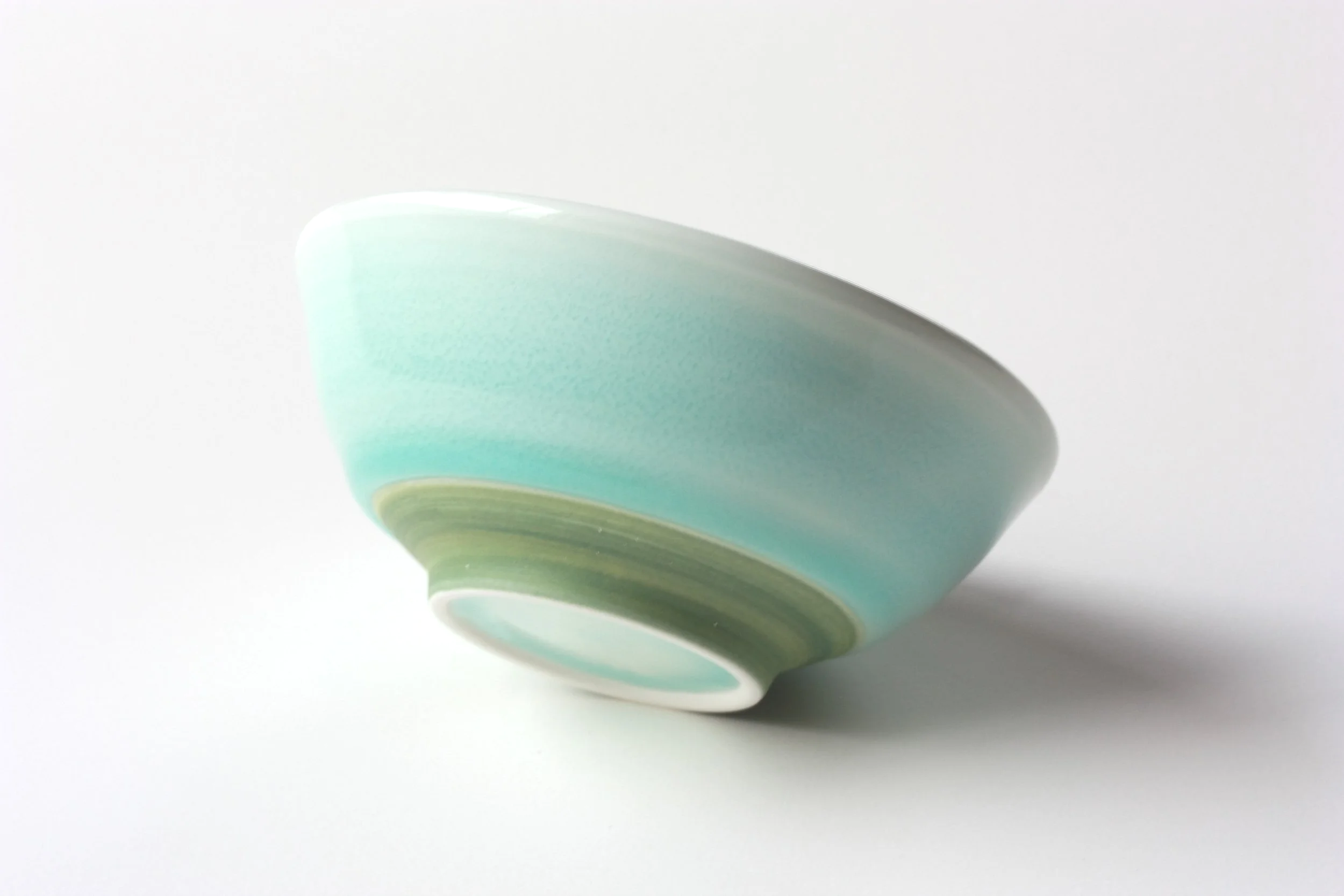 Porcelain small dip bowl, green