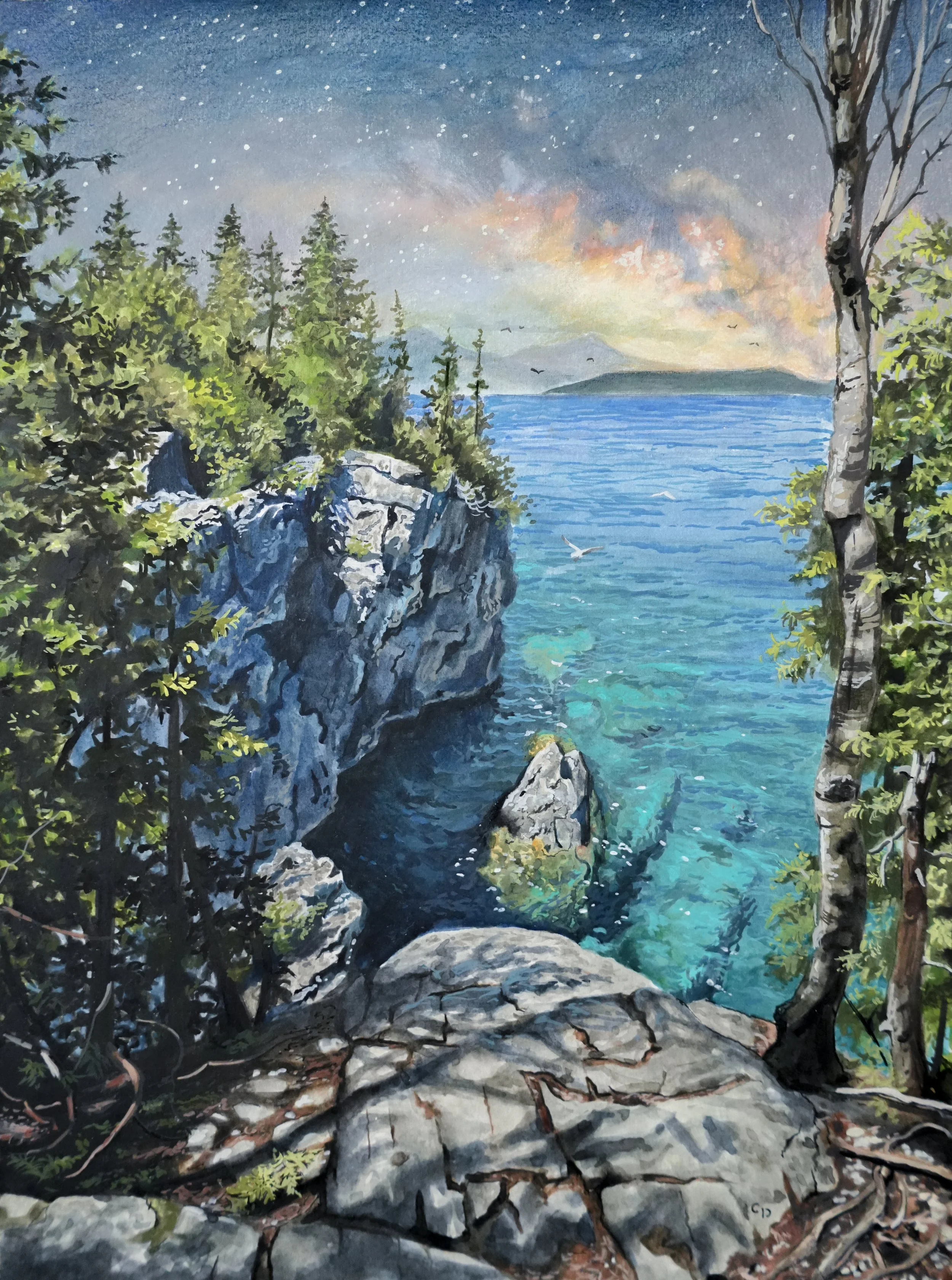 Bruce Peninsula - 12" x 9" watercolor on paper 2024