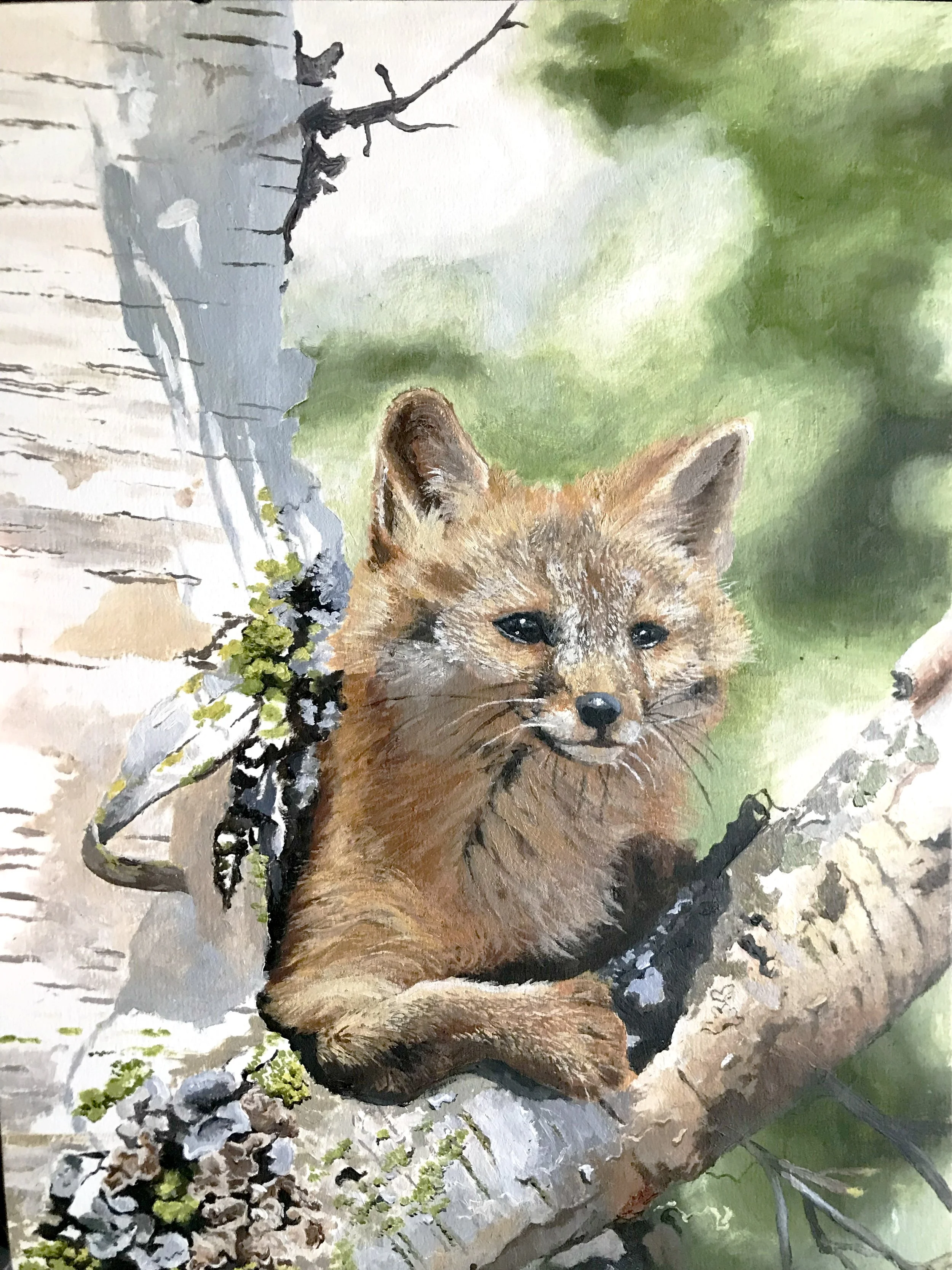 Little Fox - 14" x 11" acrylic on board 2013