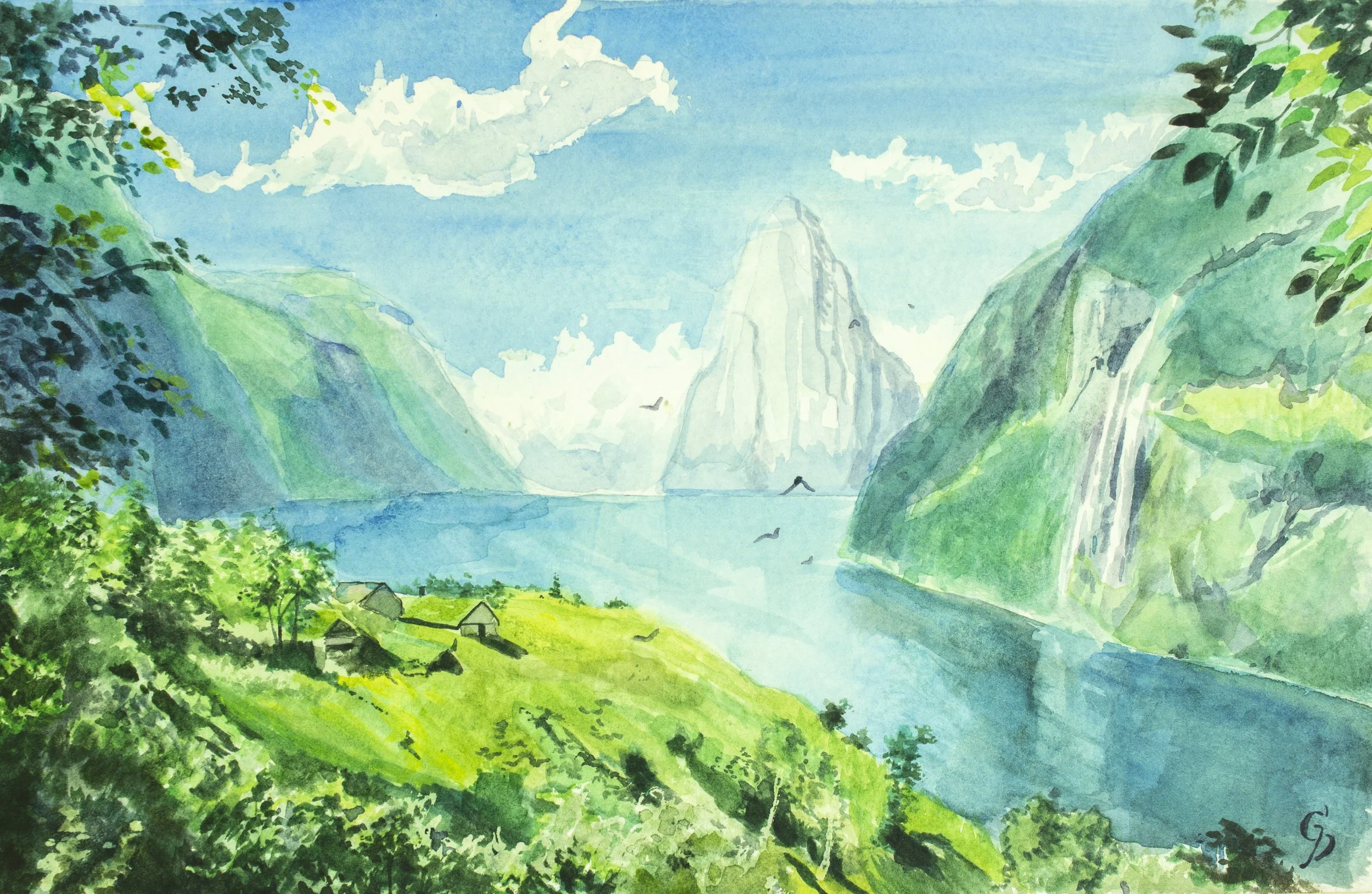 Fjord - 5" x 7" watercolour on paper 2020