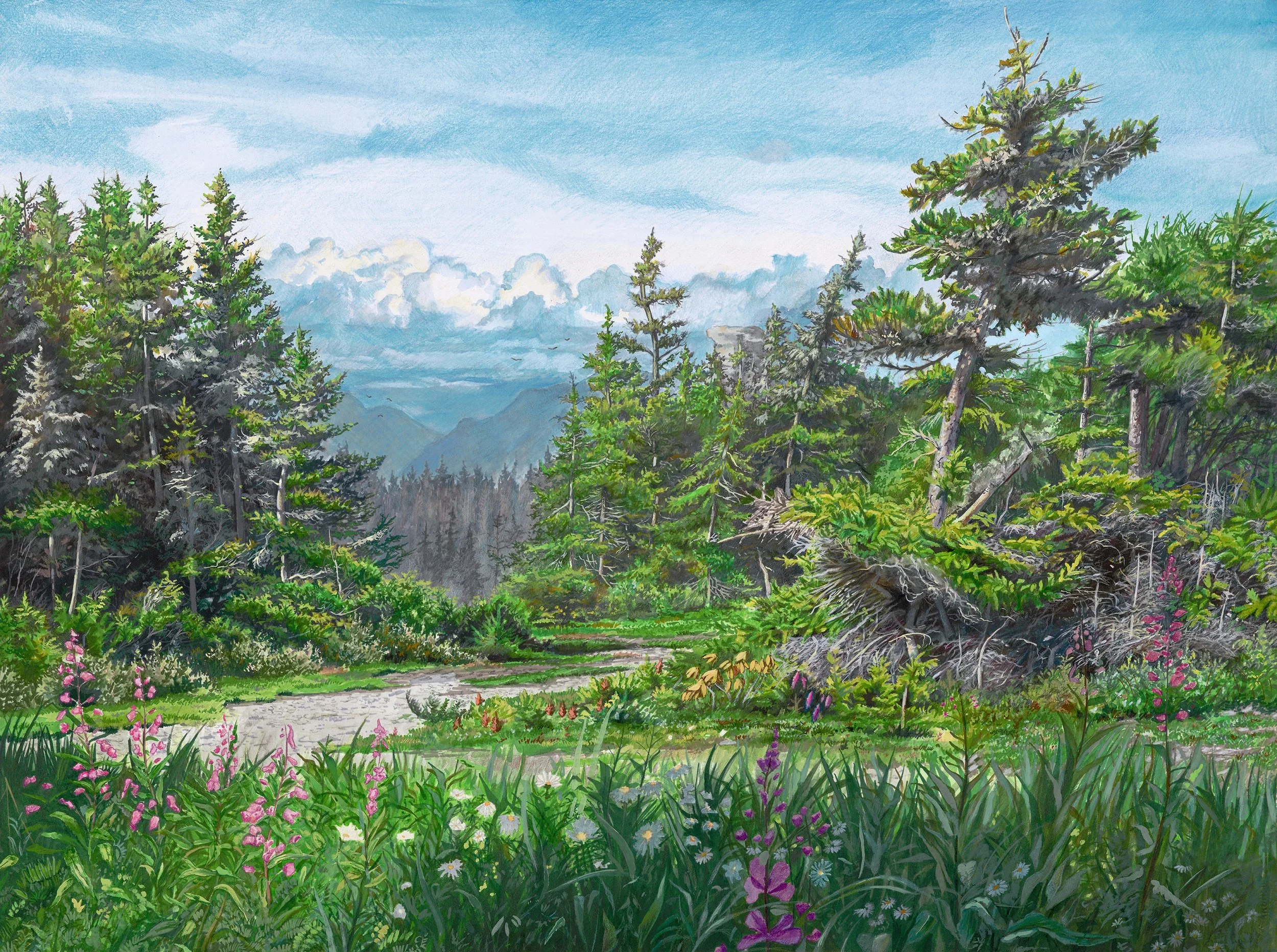 Île du Fantôme - 22" x 30" watercolor / mixed media on paper 2022