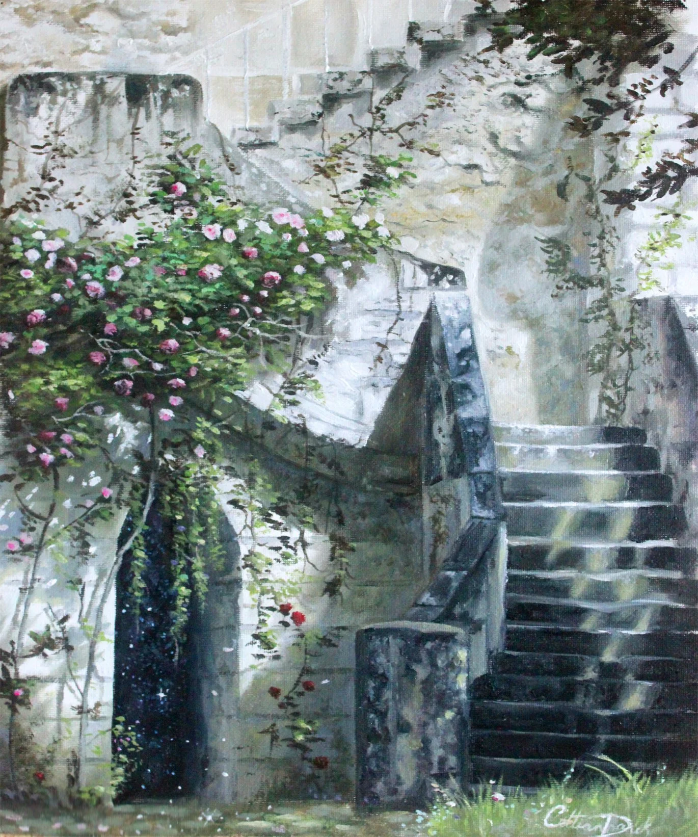 Castle Staircase - 14" x 11" oil on canvas 2014
