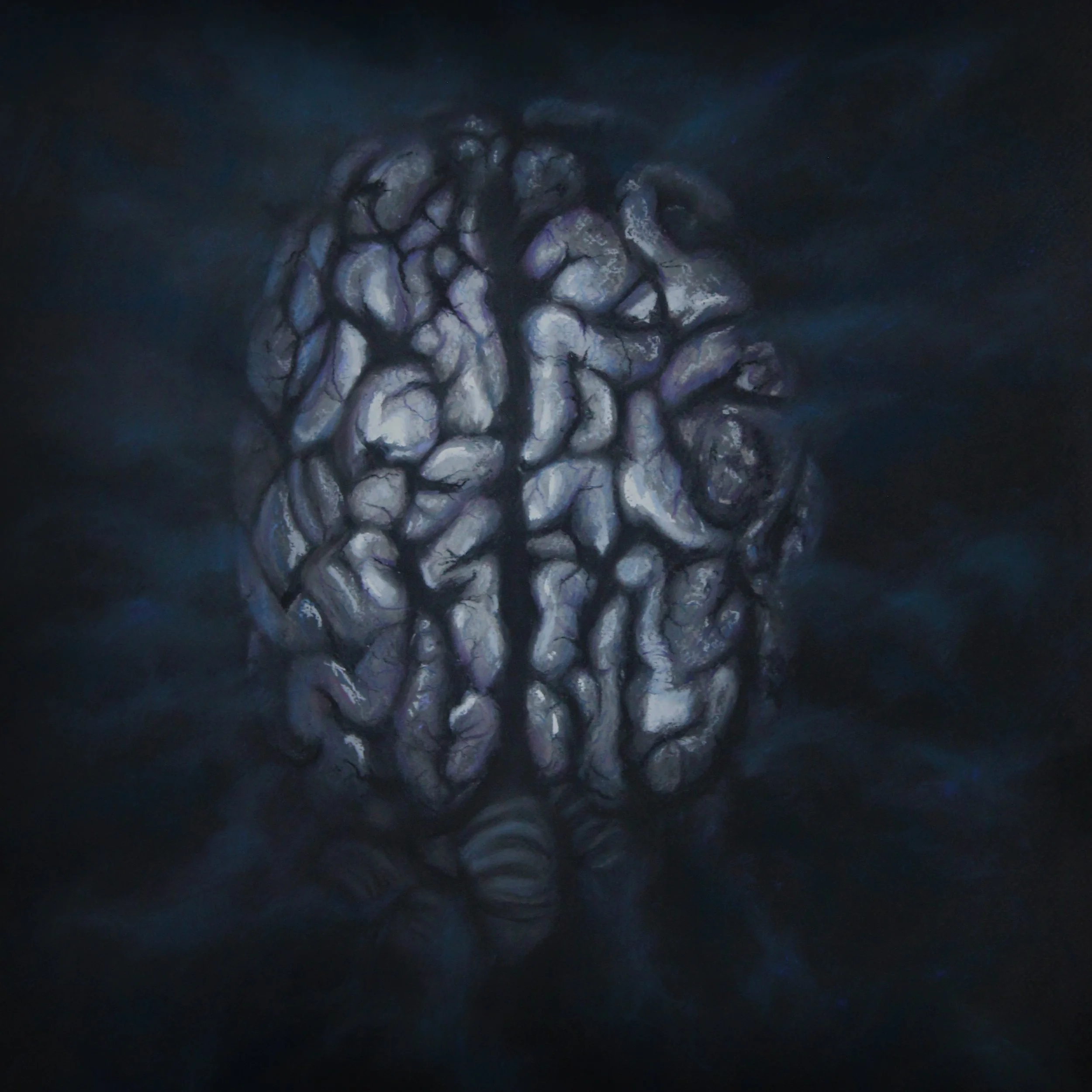 Brain Album Cover Commission - 20" x 20" pastel on paper 2016
