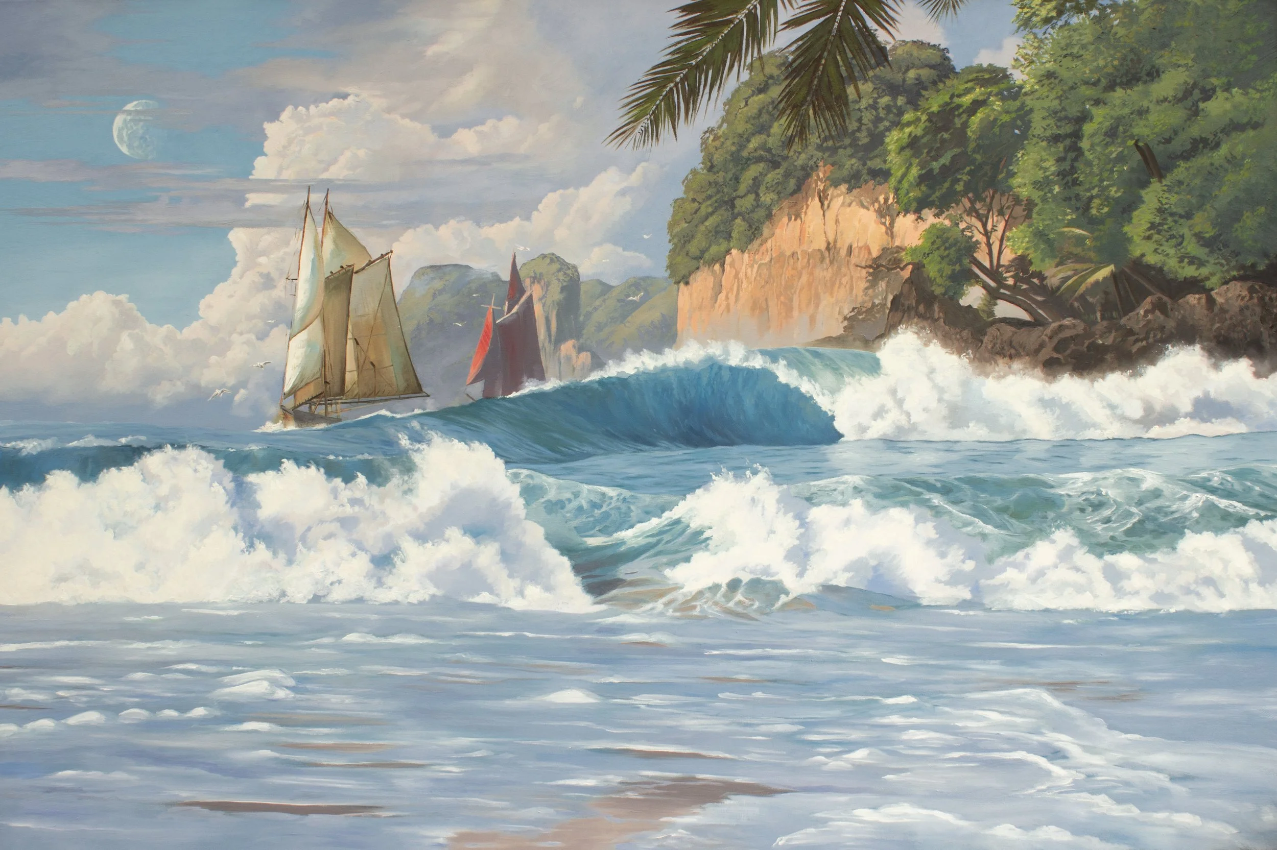 Tropical Islands Commission - 48" x 60" oil on canvas 2020