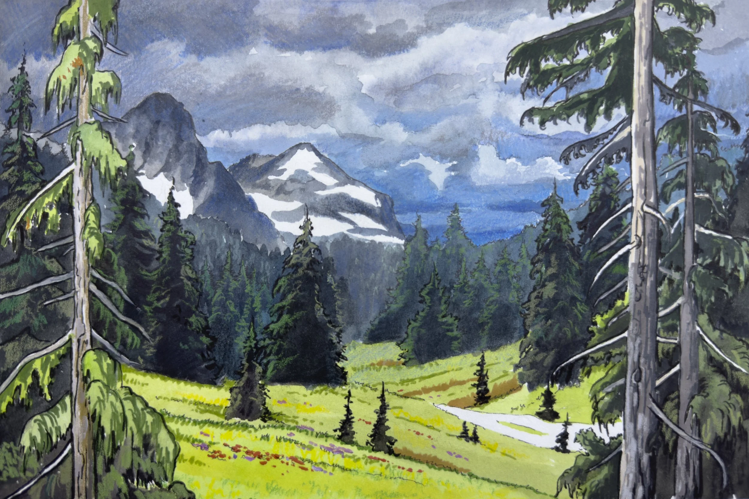 Rockies Sketch - 8" x 10" watercolor / mixed media on paper 2021