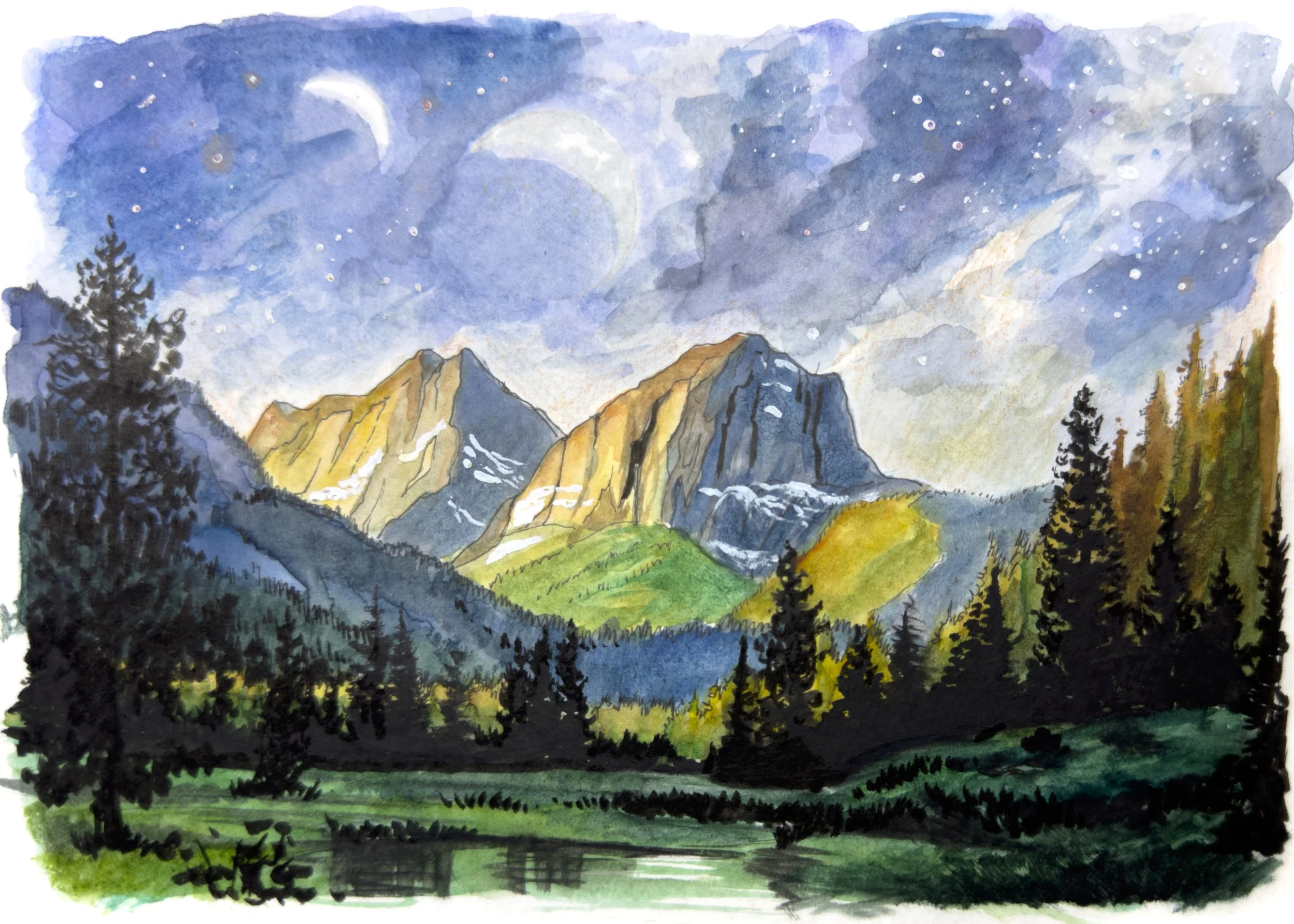 Mountain Sketch 5" x 7" watercolor on paper 2020