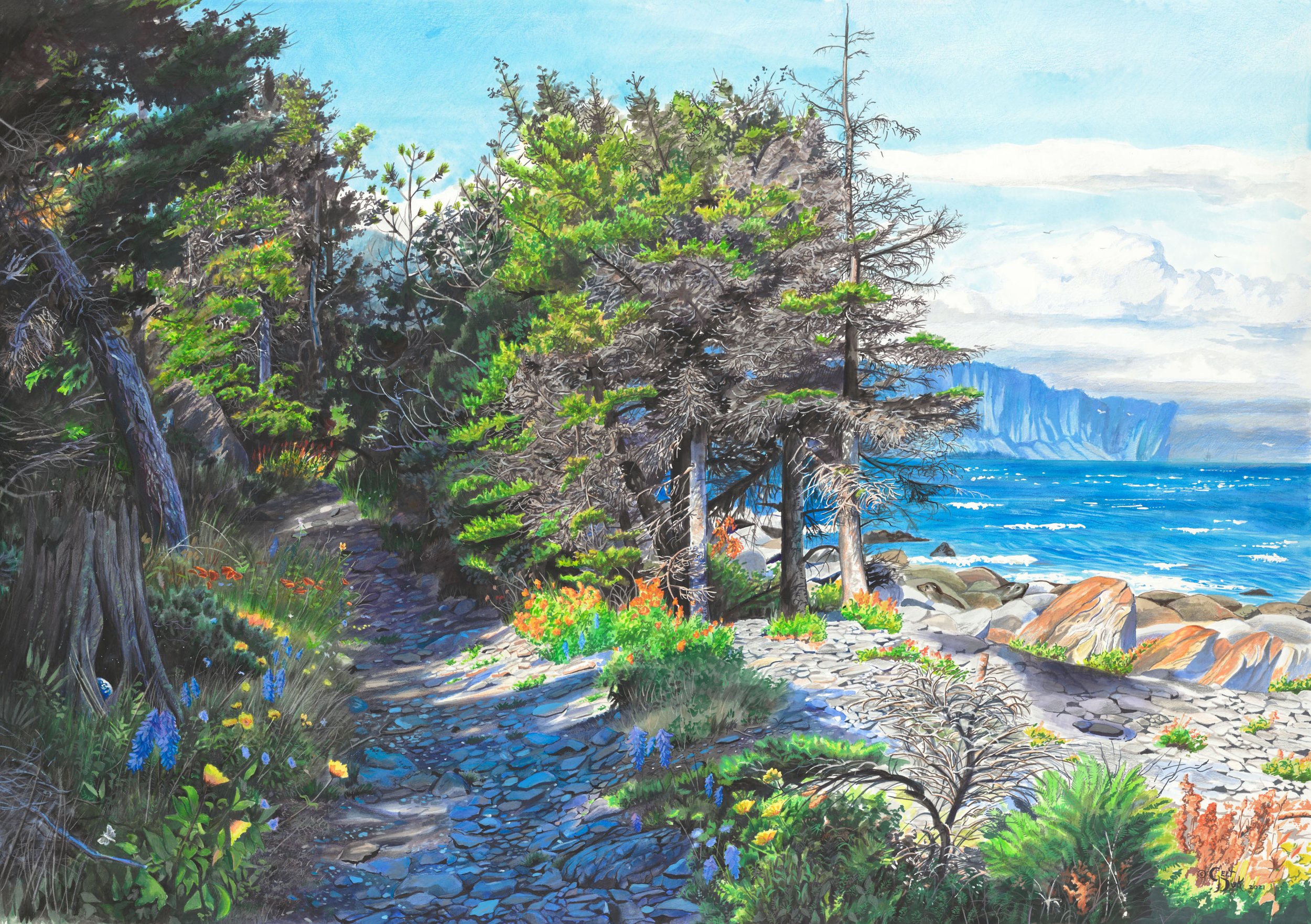 The Northern Path (2021), 41.5" x 30", Watercolour / mixed media on hot pressed paper (mounted)