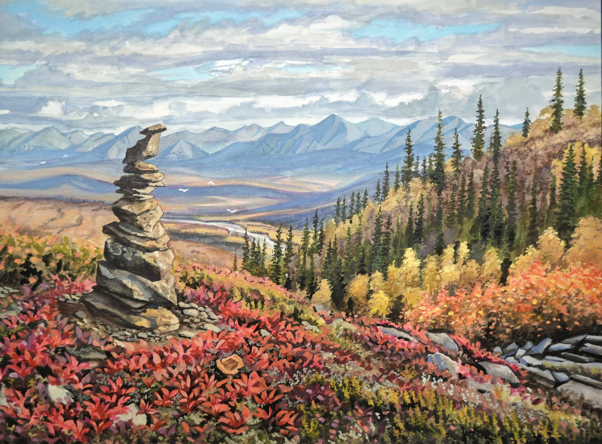 Dempster Highway View - 9" x 12" watercolor on paper 2024