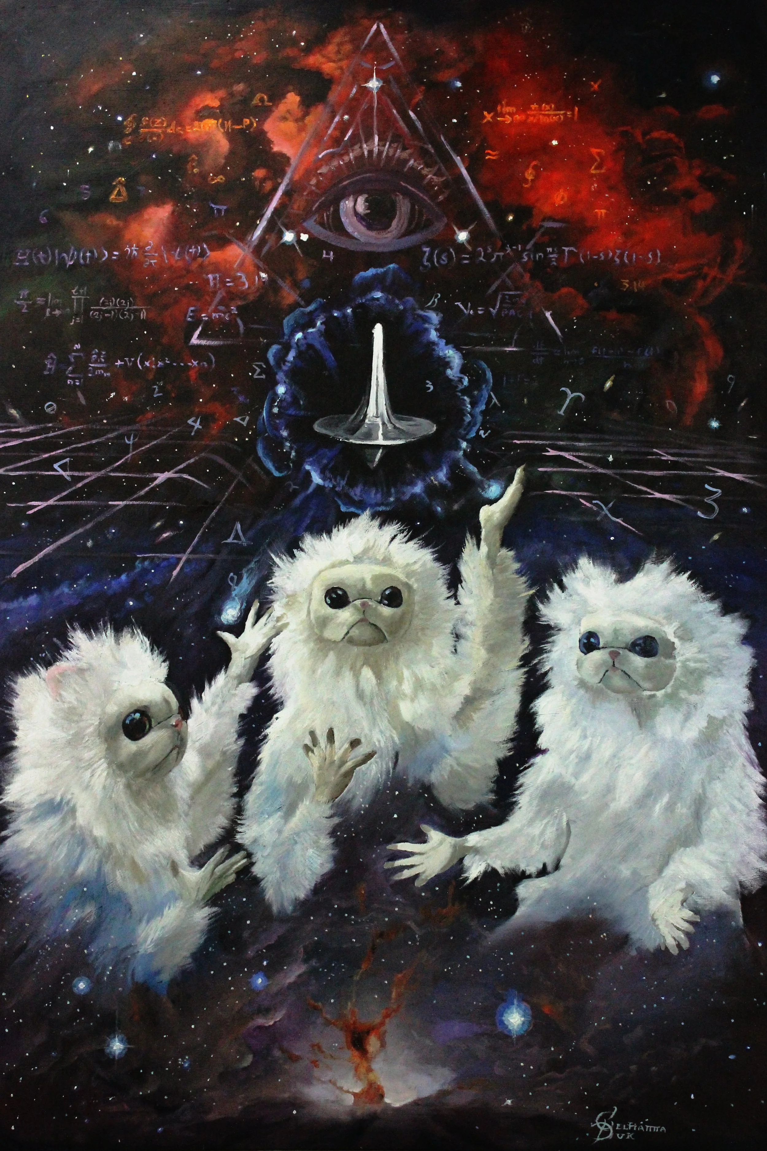 Work Inspired by Persian Room Guardian - 40" x 30" oil on birch 2018
