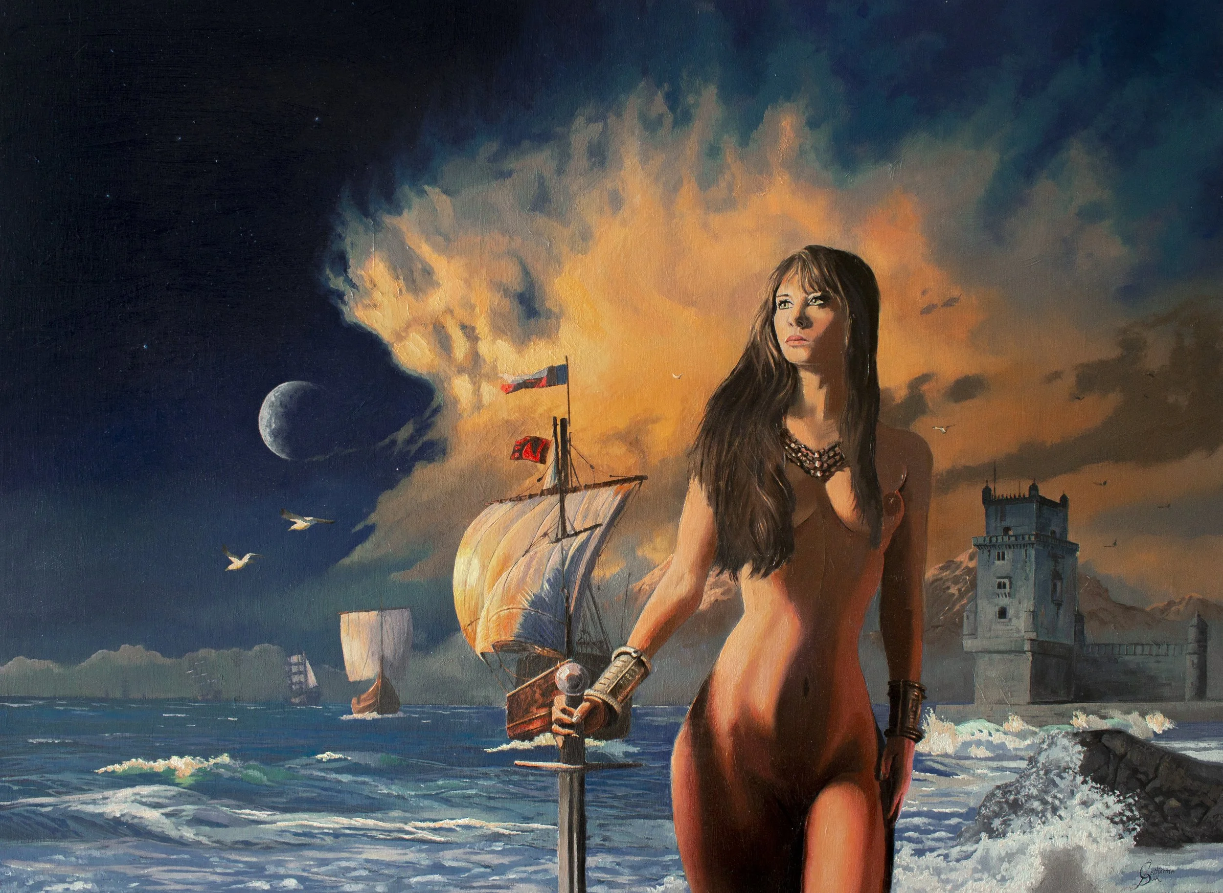 Skjaldmear (2019), 30" x 24", Oil on birch
