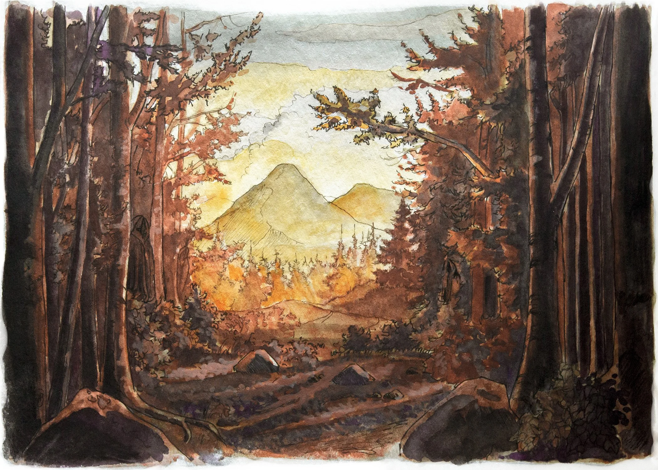 Autumn Forest - 5" x 7" watercolor on paper 2020