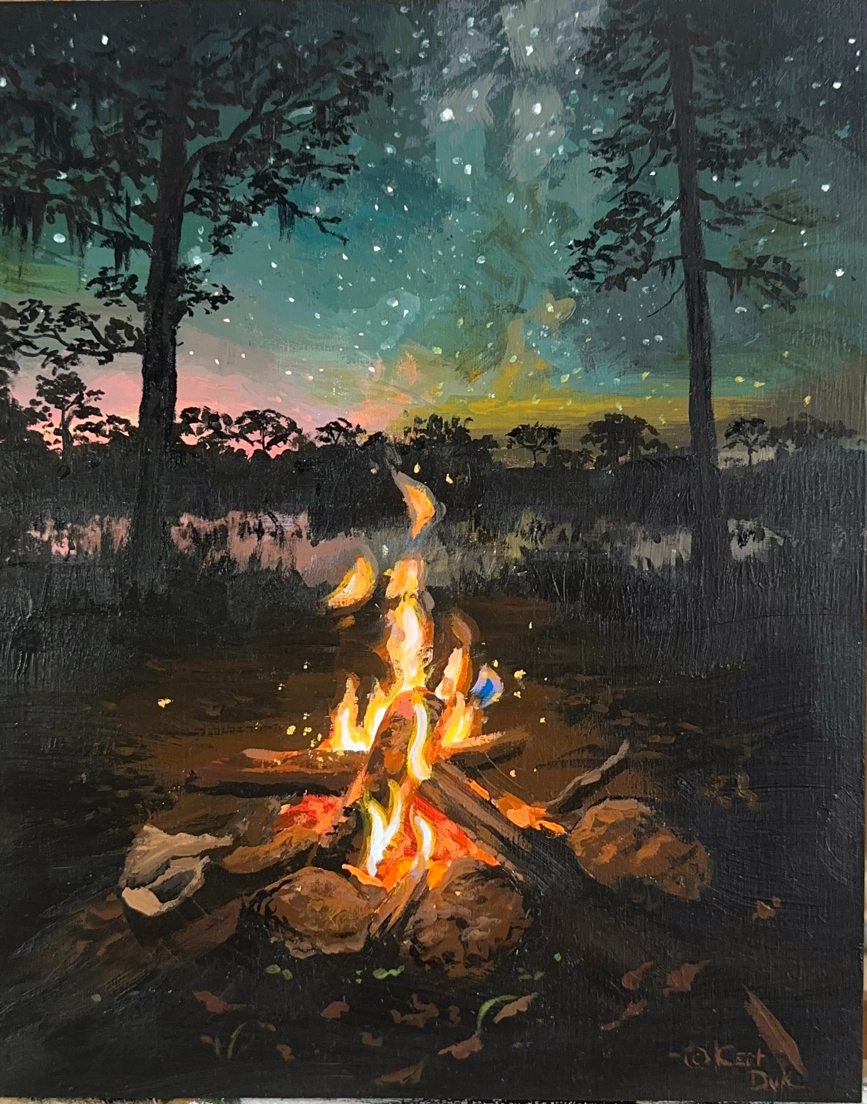 Campfire 2 - 10" x 8" oil on canvas 2024
