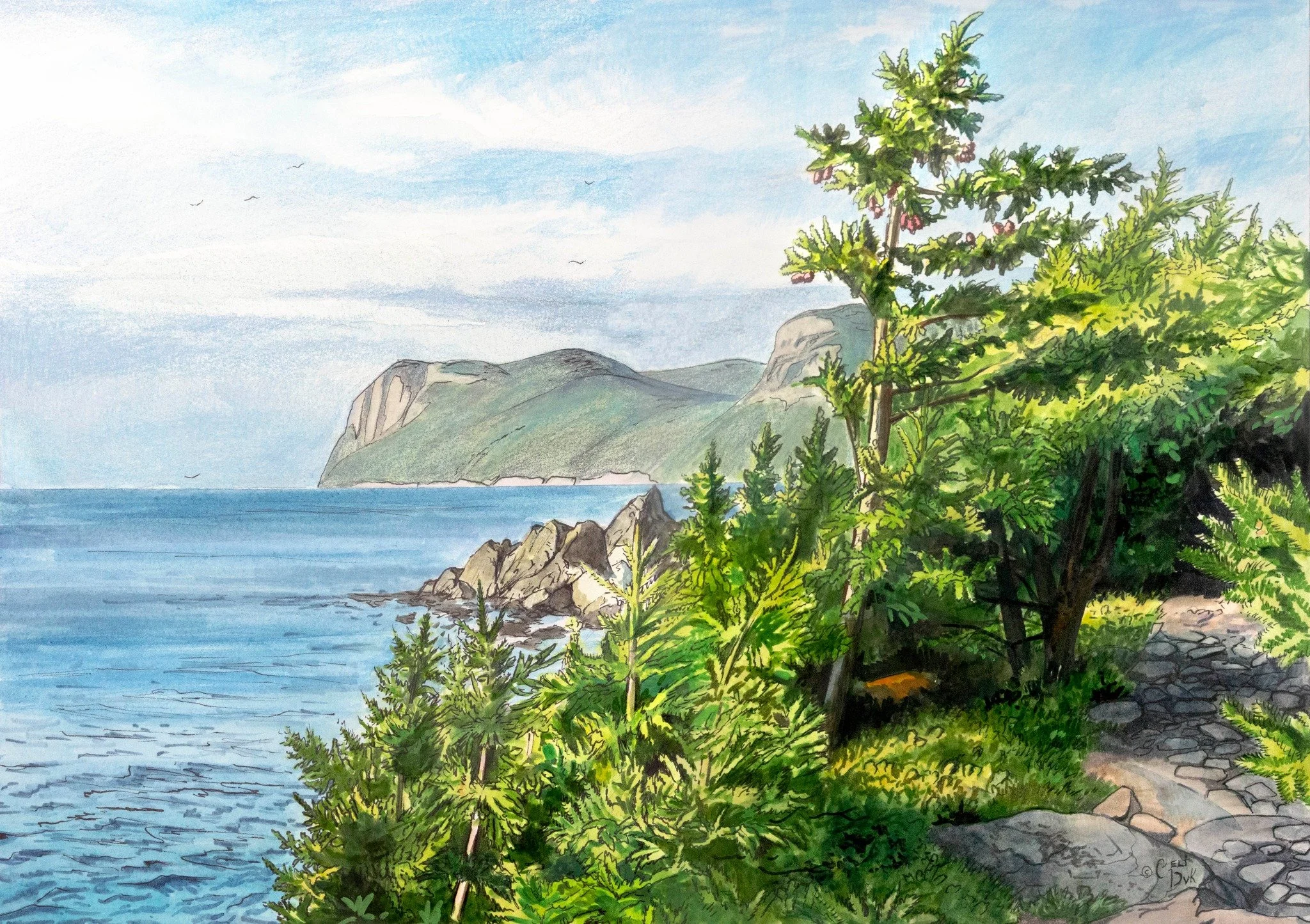 Conception Bay - 8" x 10" watercolor / mixed media on paper 2022