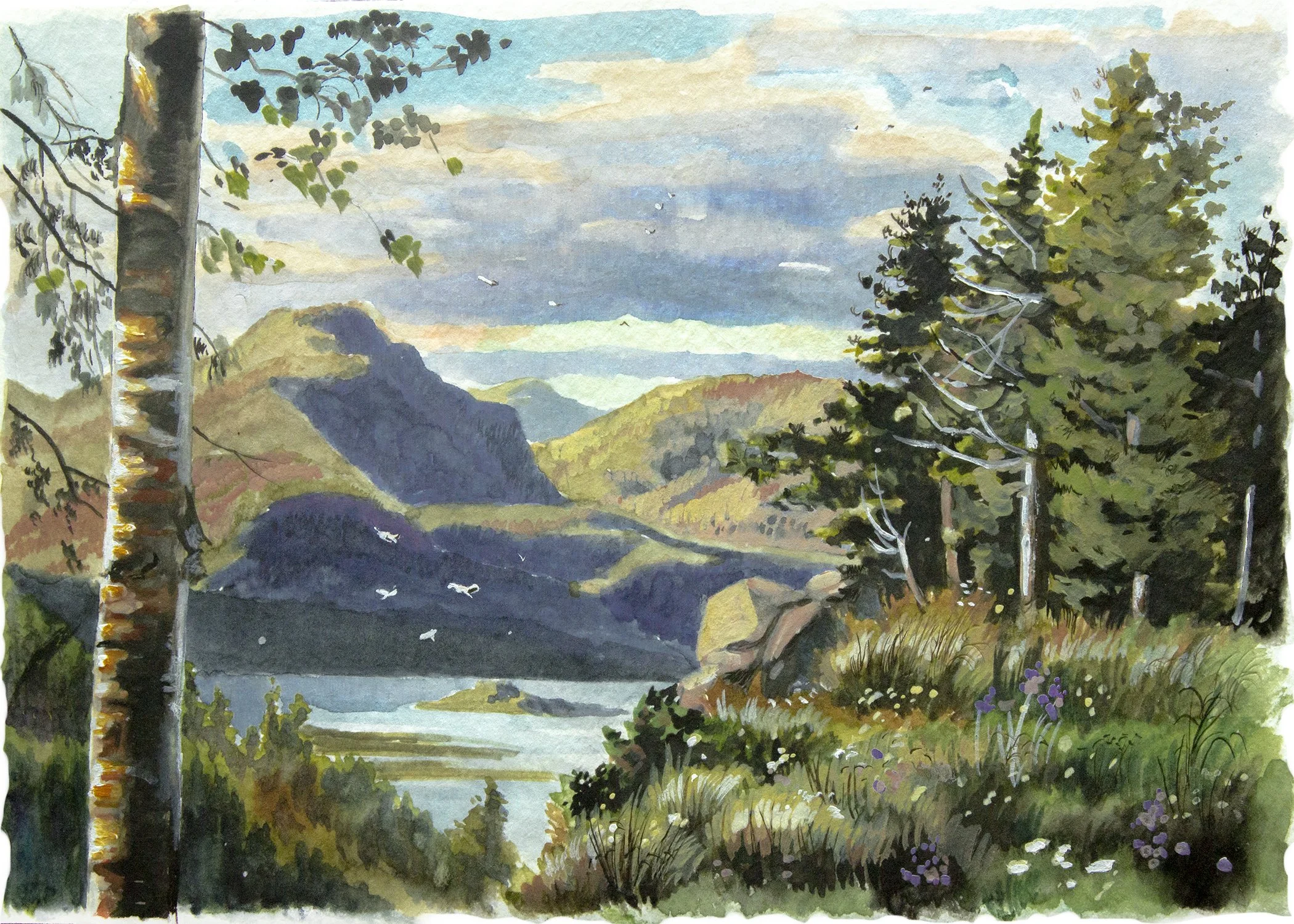 Saguenay View - 5" x 7" watercolor on paper 2020