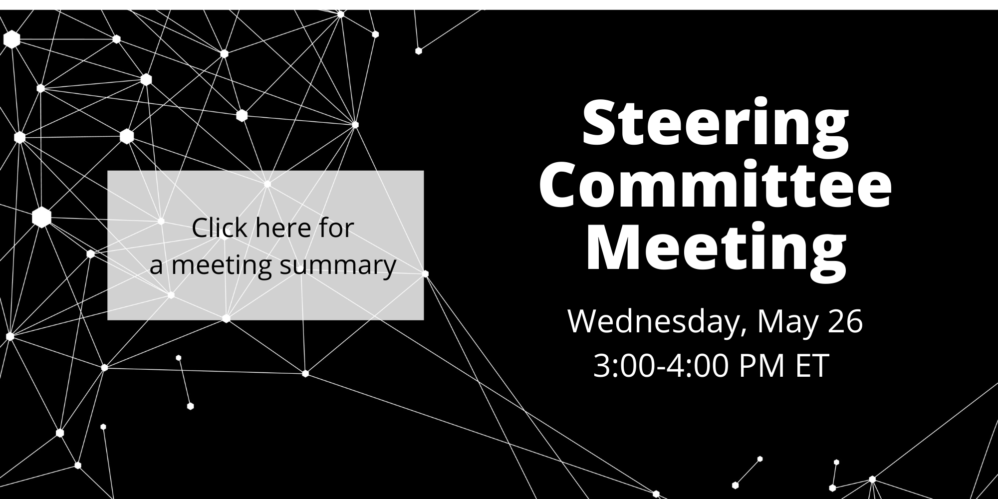 May Steering Committee Meeting Summary