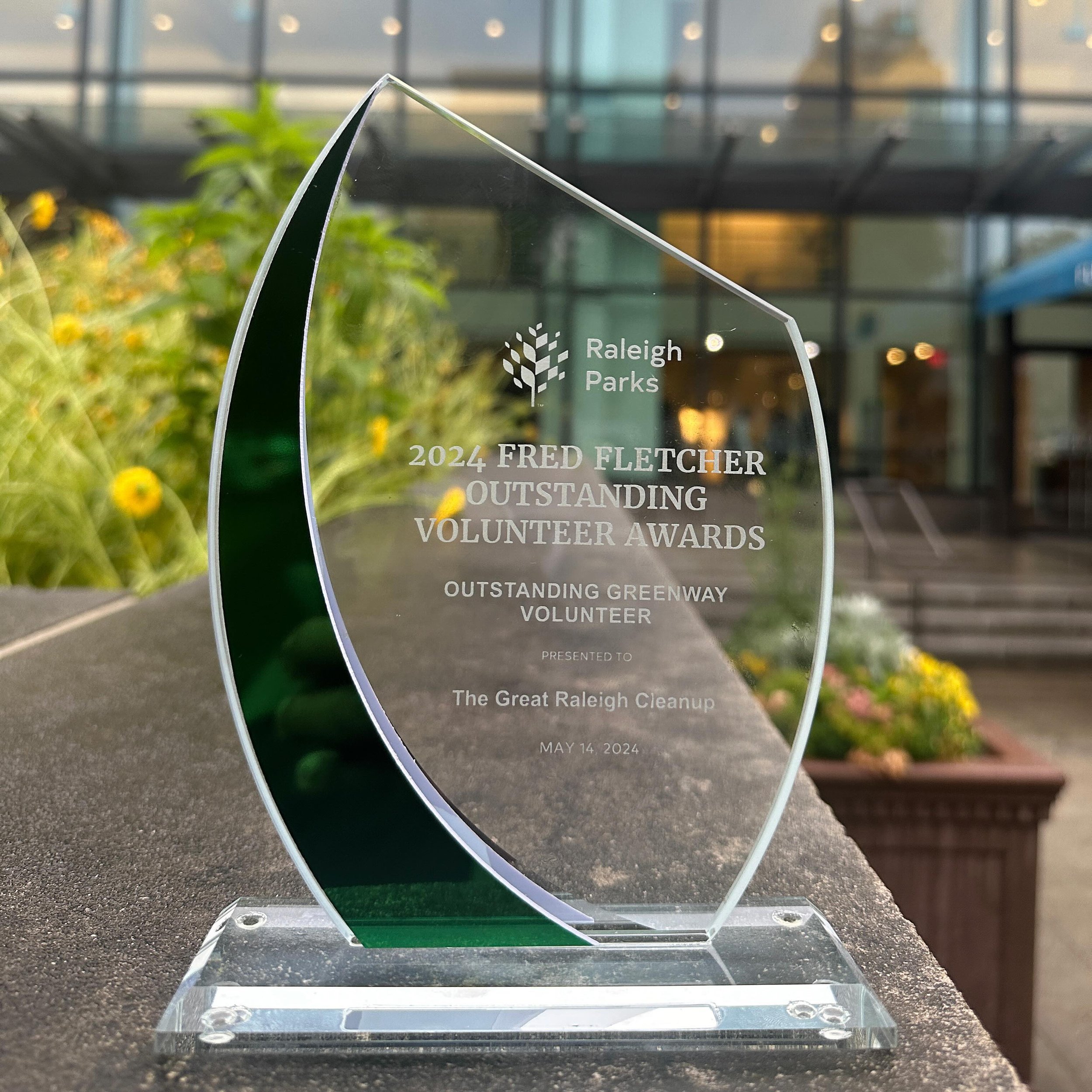 This week we received the Fred Fletcher Outstanding Volunteer Award as the 2024 Outstanding Greenway Volunteer. We are incredibly honored to receive the award and are appreciative of the partnership we have with the City of Raleigh&rsquo;s Parks, Rec