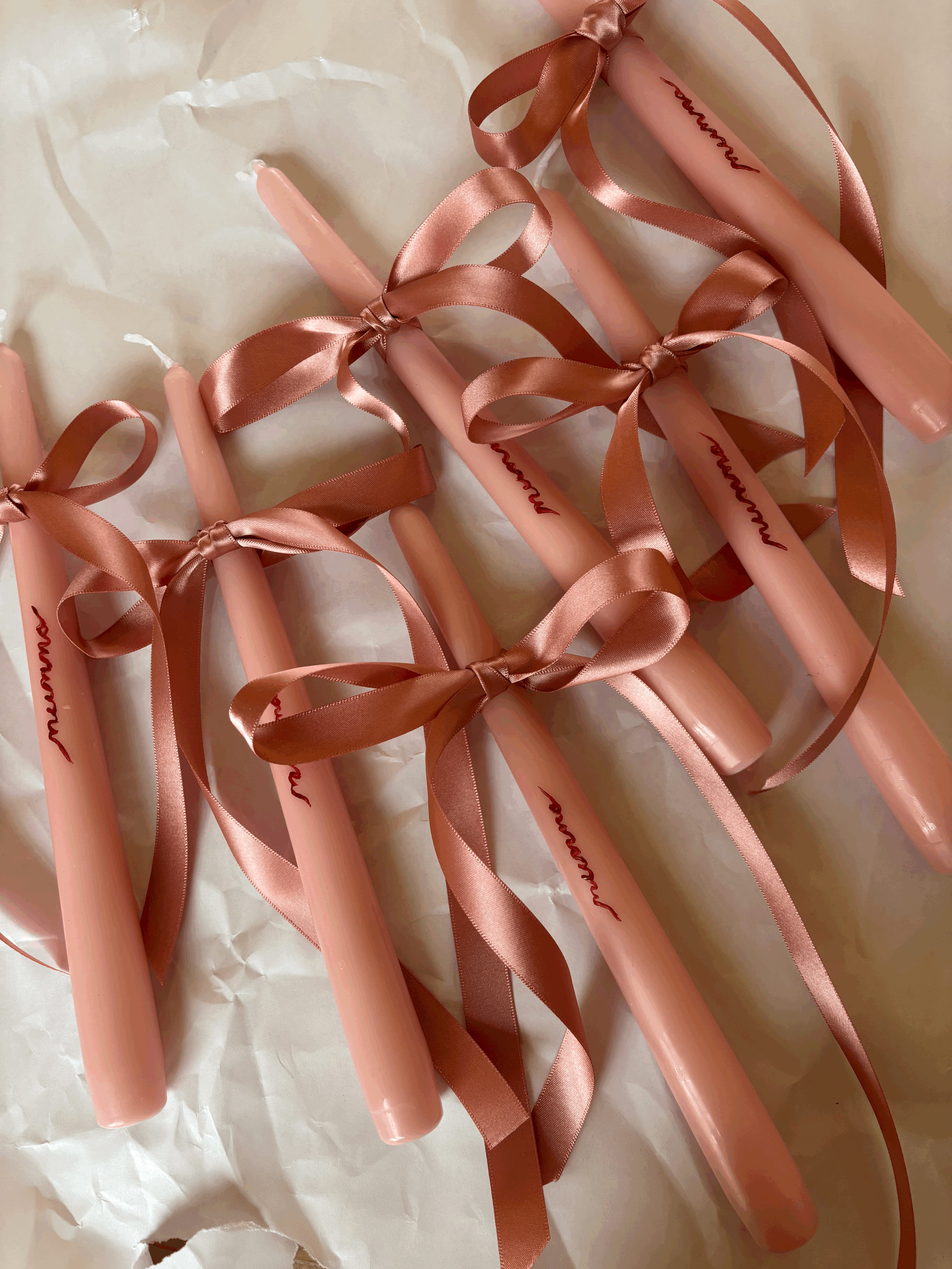 Mumma hand painted candle