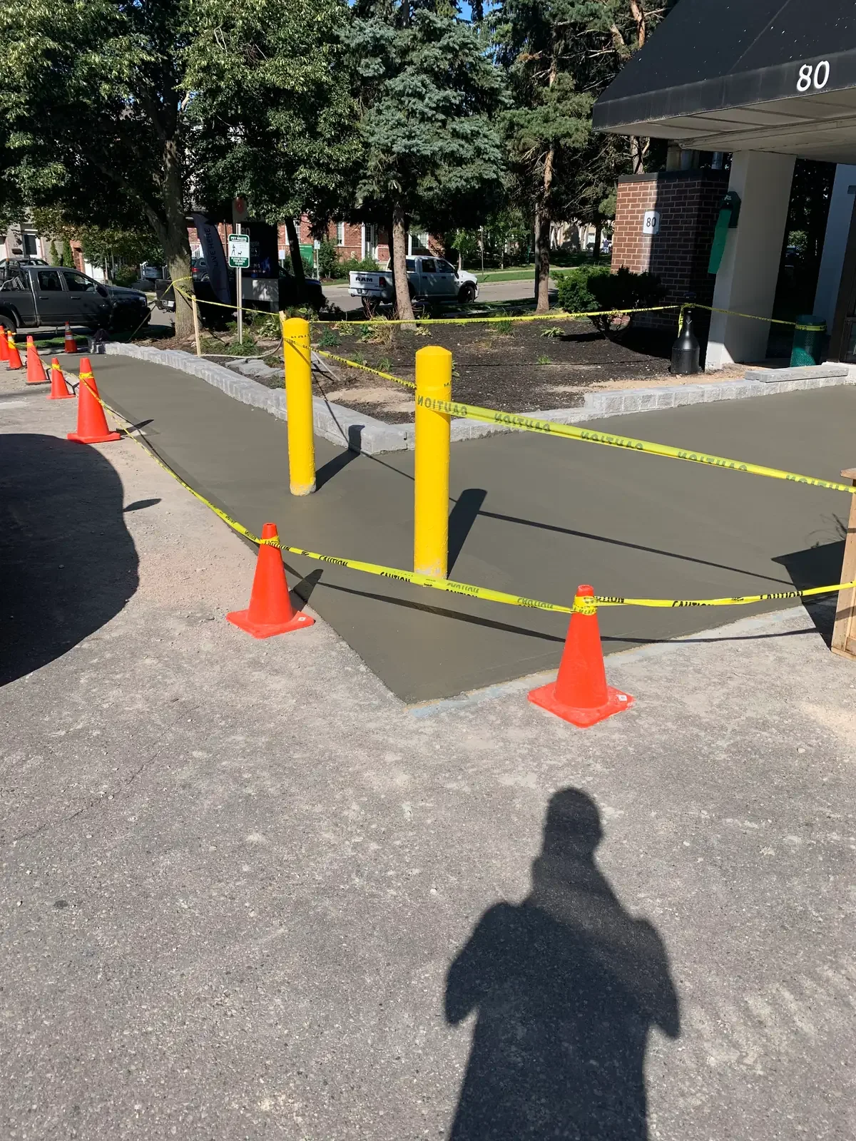 Concrete Walkway poured in Kitchener Ontario for a high-rise apartment building