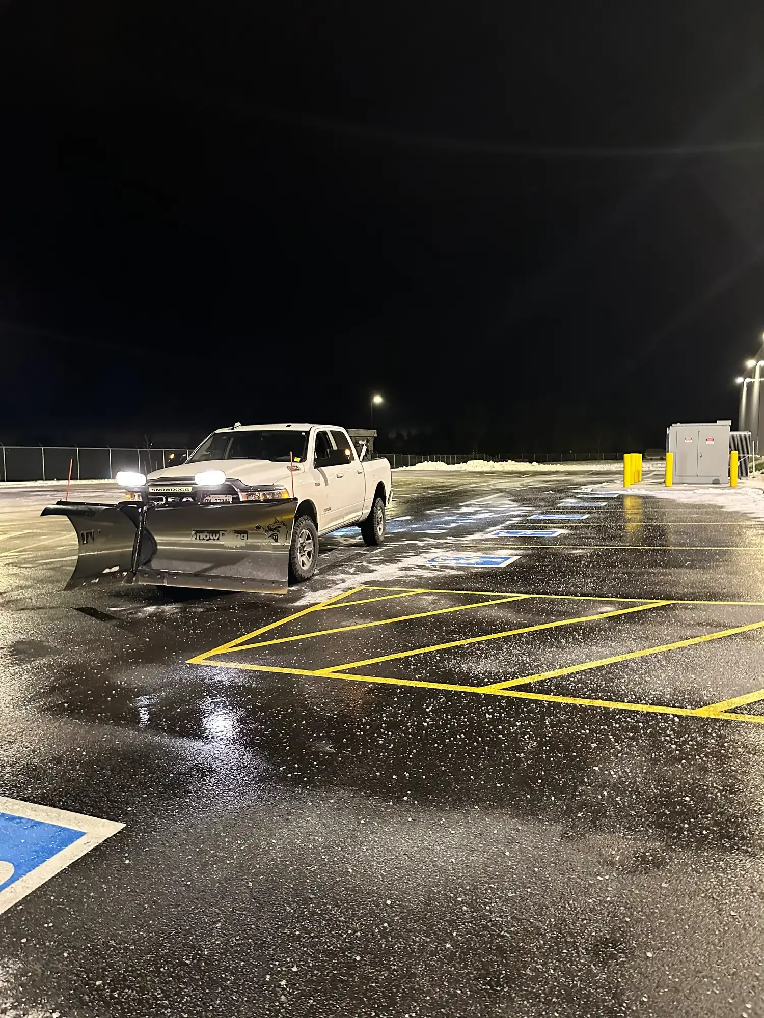 Professional snow and ice management services by Brothers Landscaping